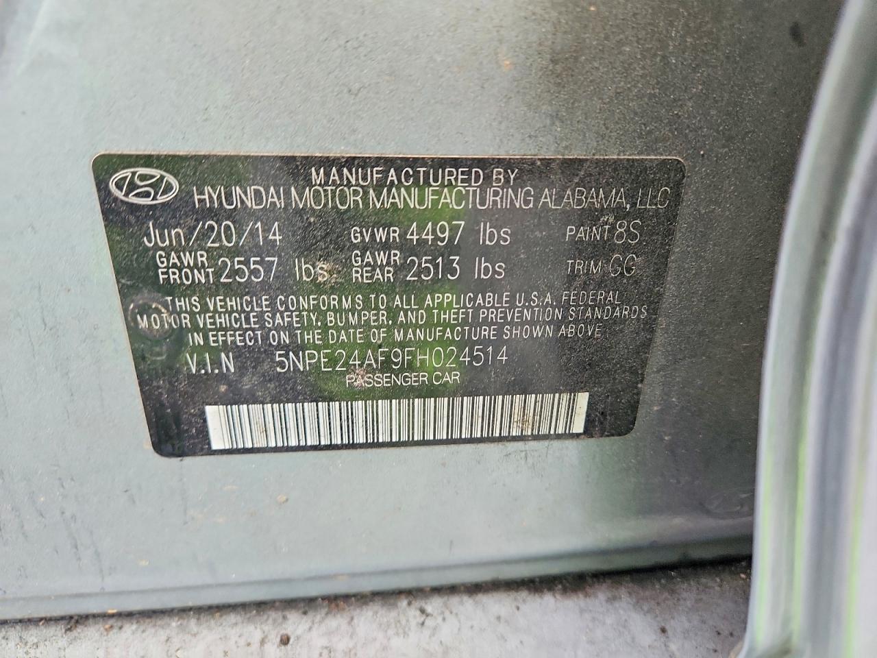 2015 Hyundai Sonata Se Silver vin: 5NPE24AF9FH024514