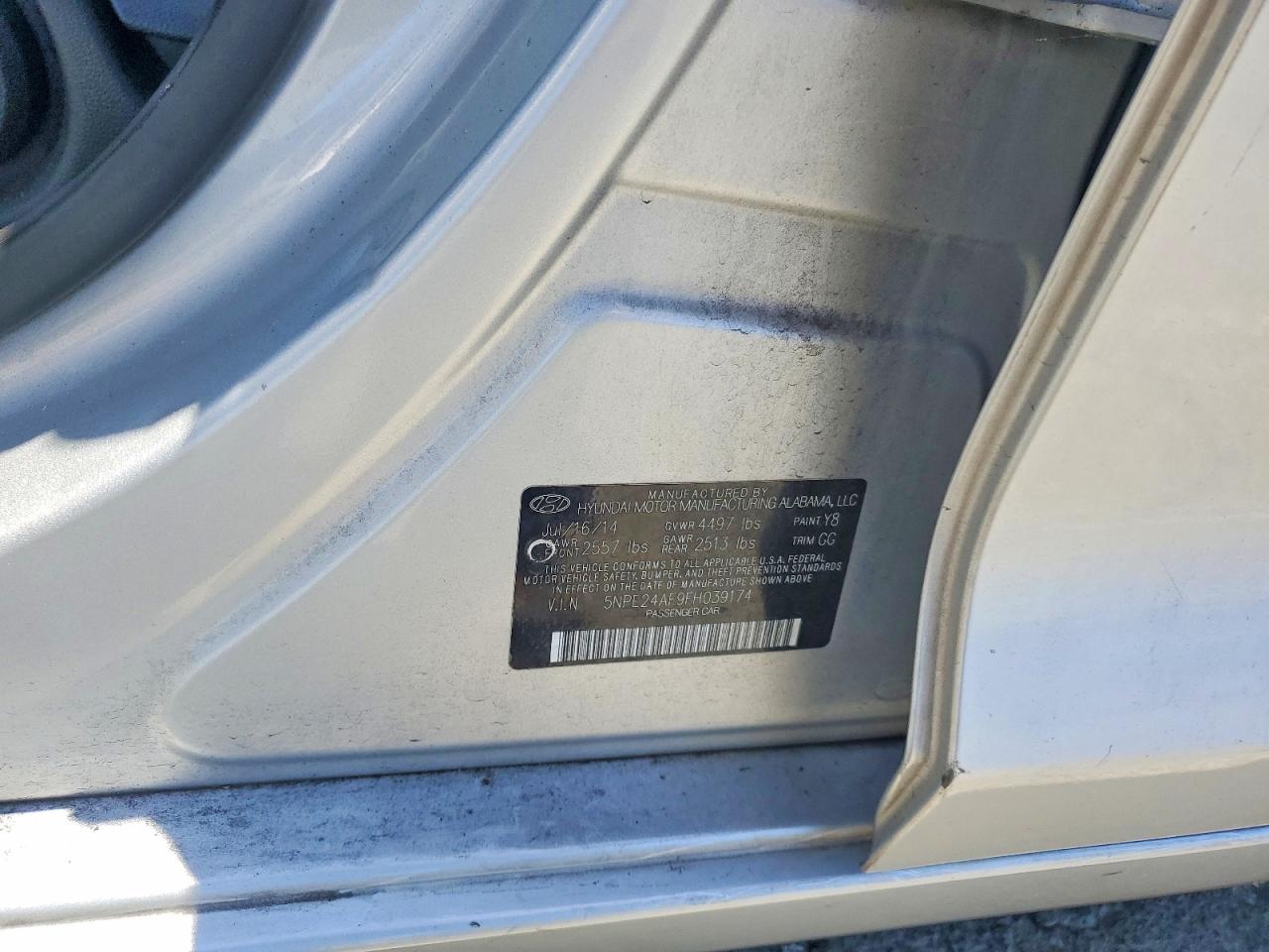 2015 Hyundai Sonata Se Silver vin: 5NPE24AF9FH039174