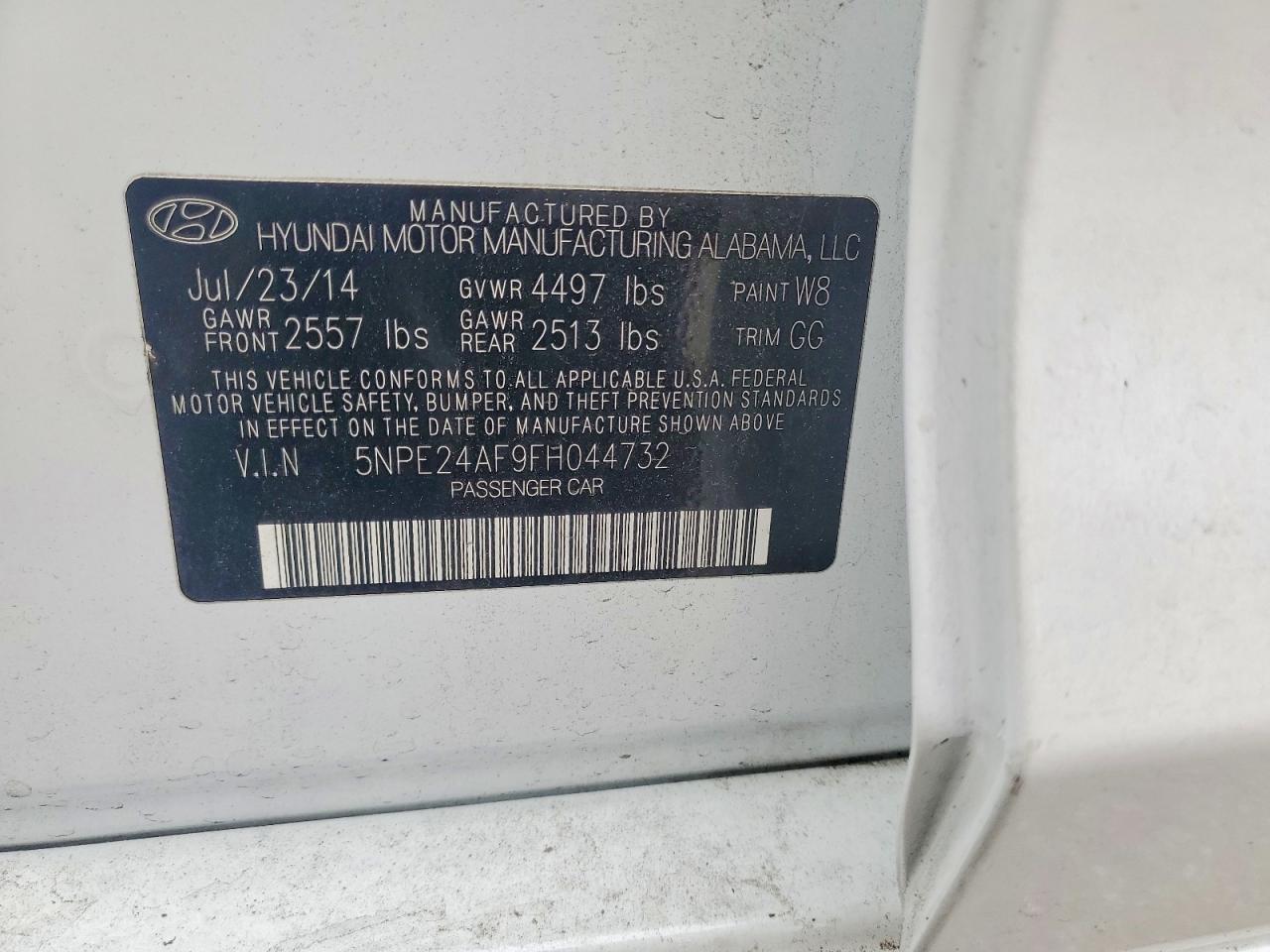 2015 Hyundai Sonata Se White vin: 5NPE24AF9FH044732