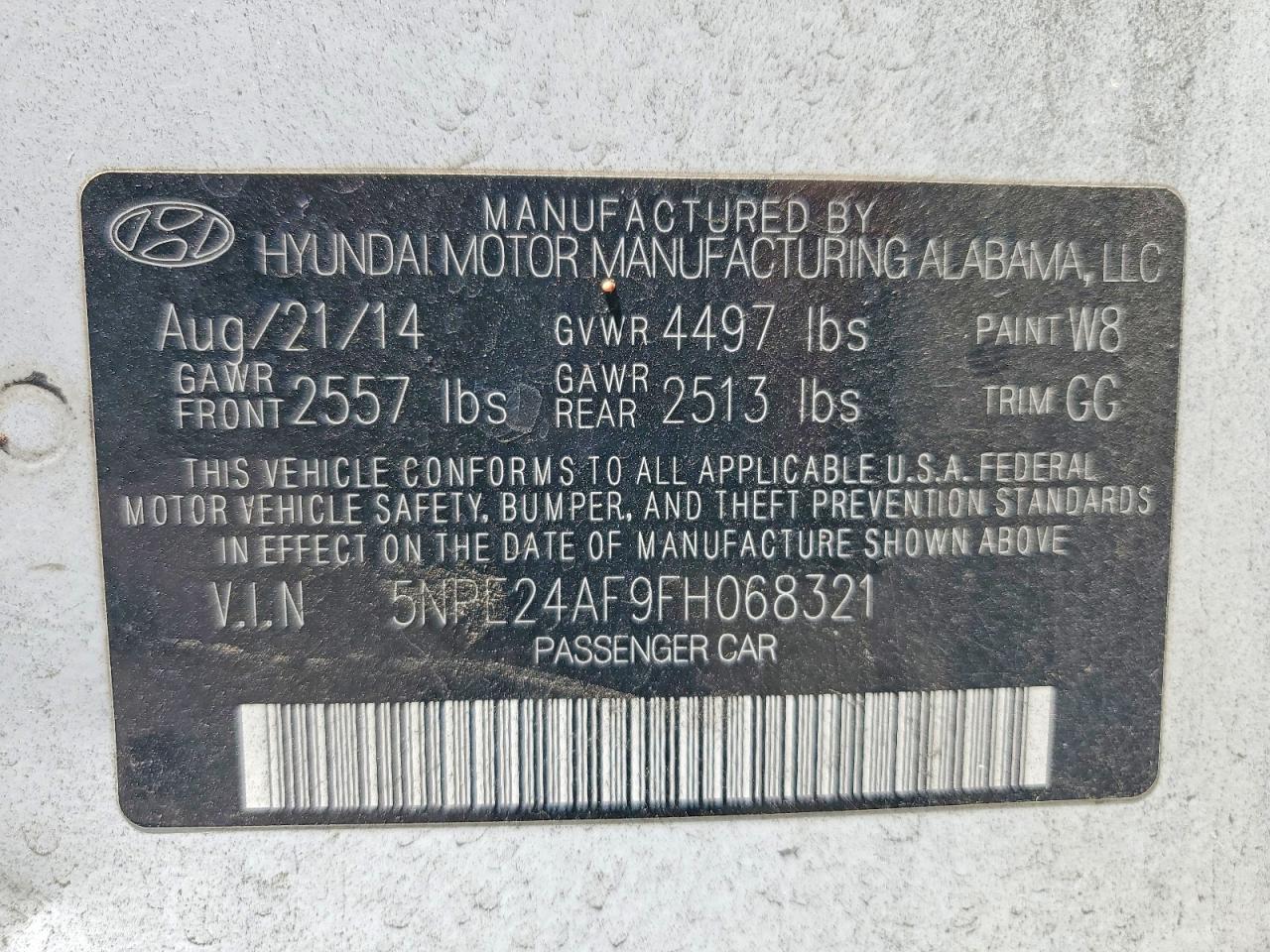 2015 Hyundai Sonata Se White vin: 5NPE24AF9FH068321