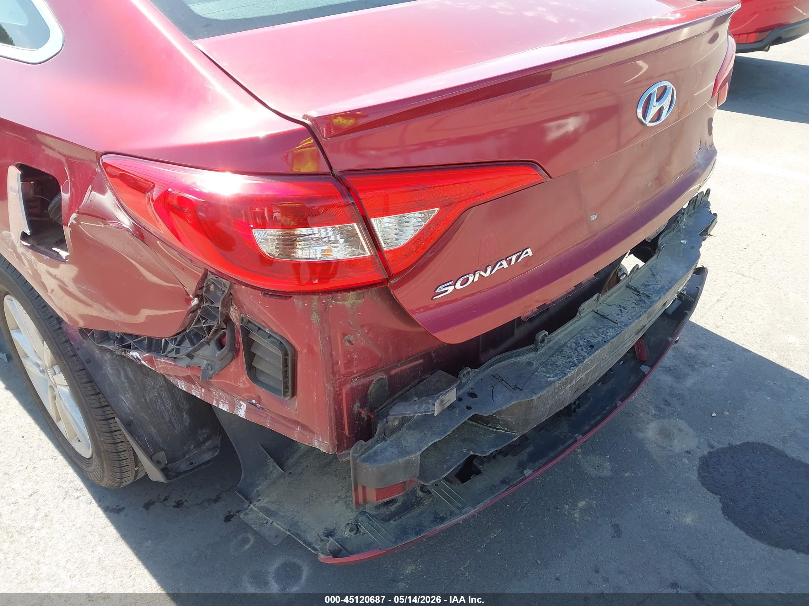 2015 Hyundai Sonata Se Red vin: 5NPE24AF9FH106730