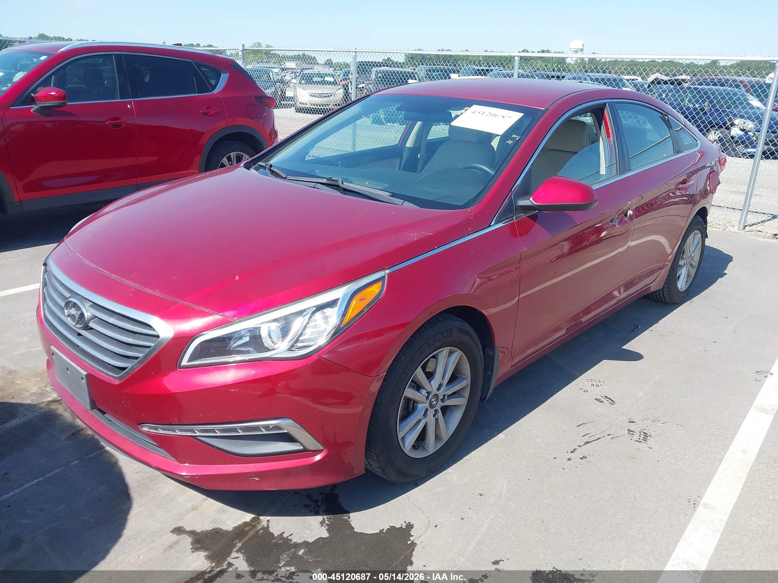 2015 Hyundai Sonata Se Red vin: 5NPE24AF9FH106730