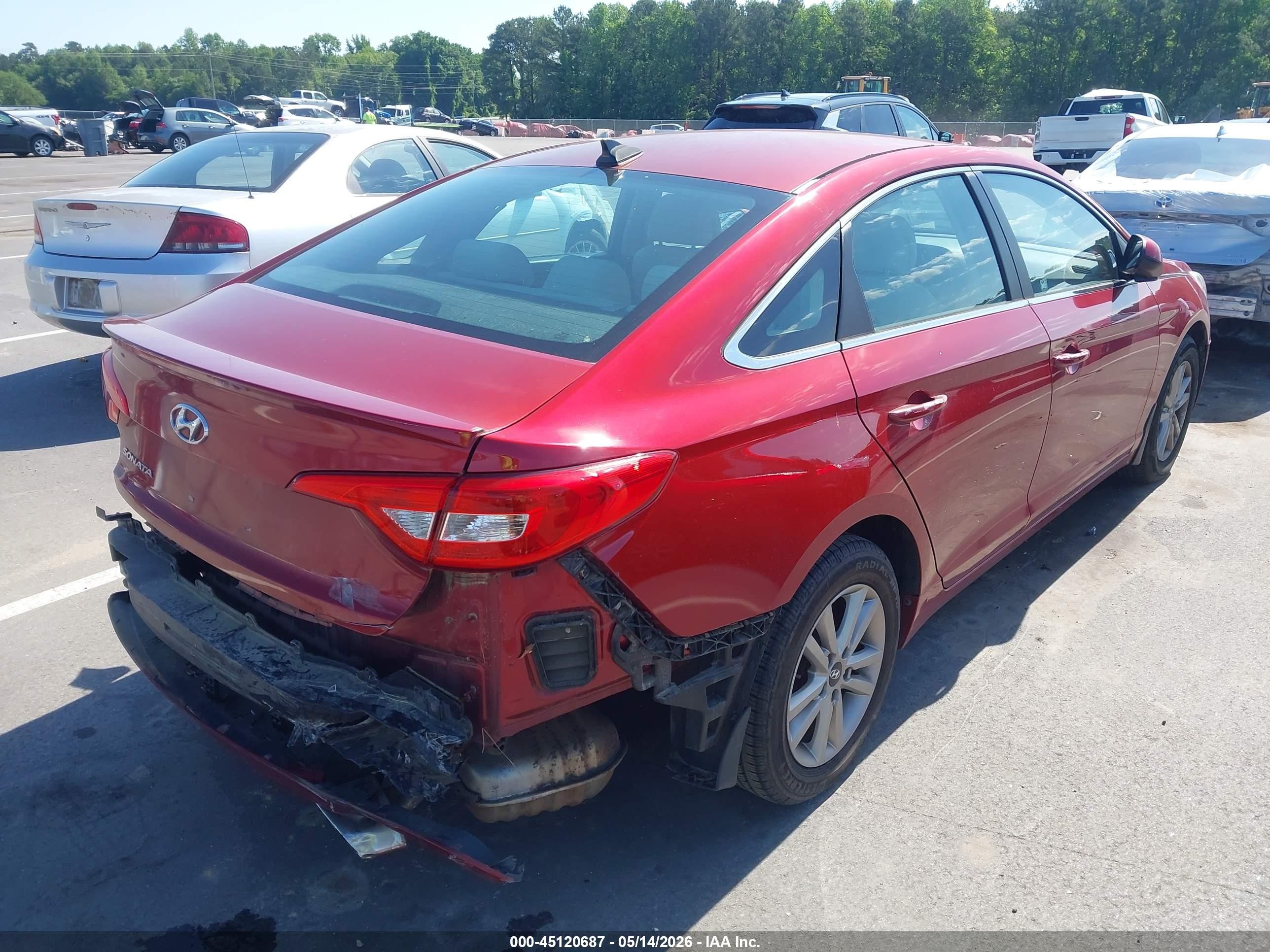 2015 Hyundai Sonata Se Red vin: 5NPE24AF9FH106730