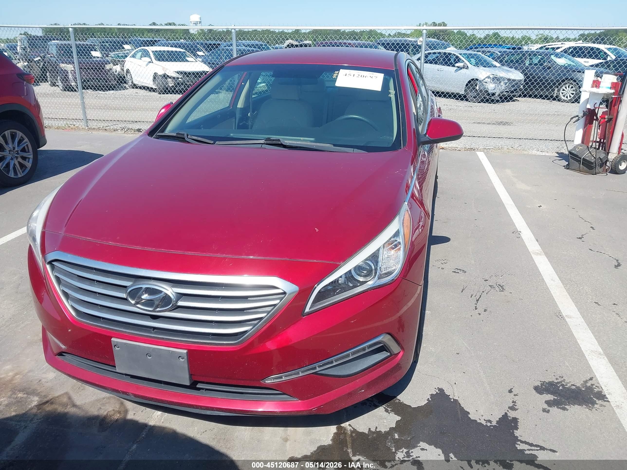 2015 Hyundai Sonata Se Red vin: 5NPE24AF9FH106730