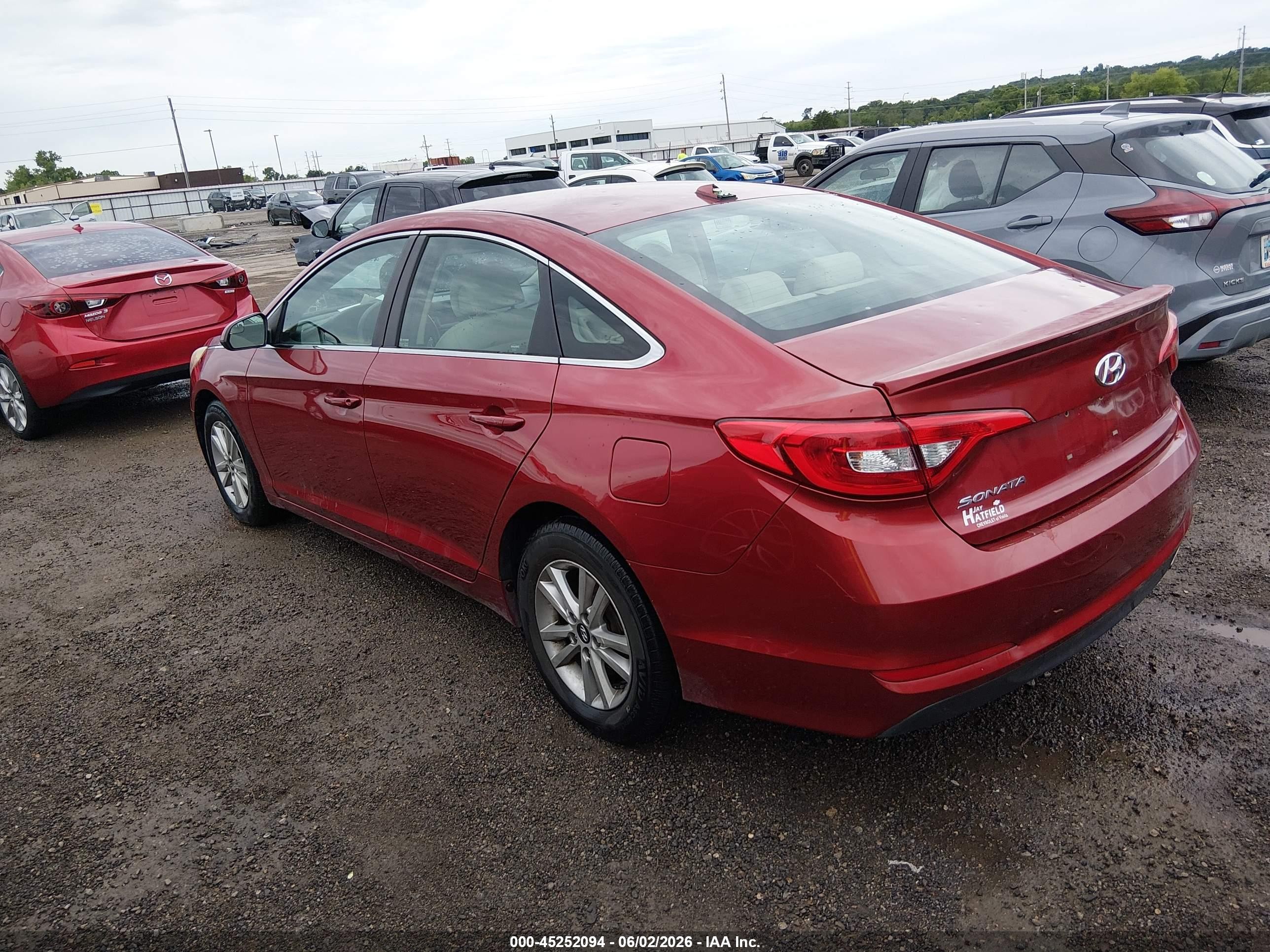2015 Hyundai Sonata Se Red vin: 5NPE24AF9FH148198