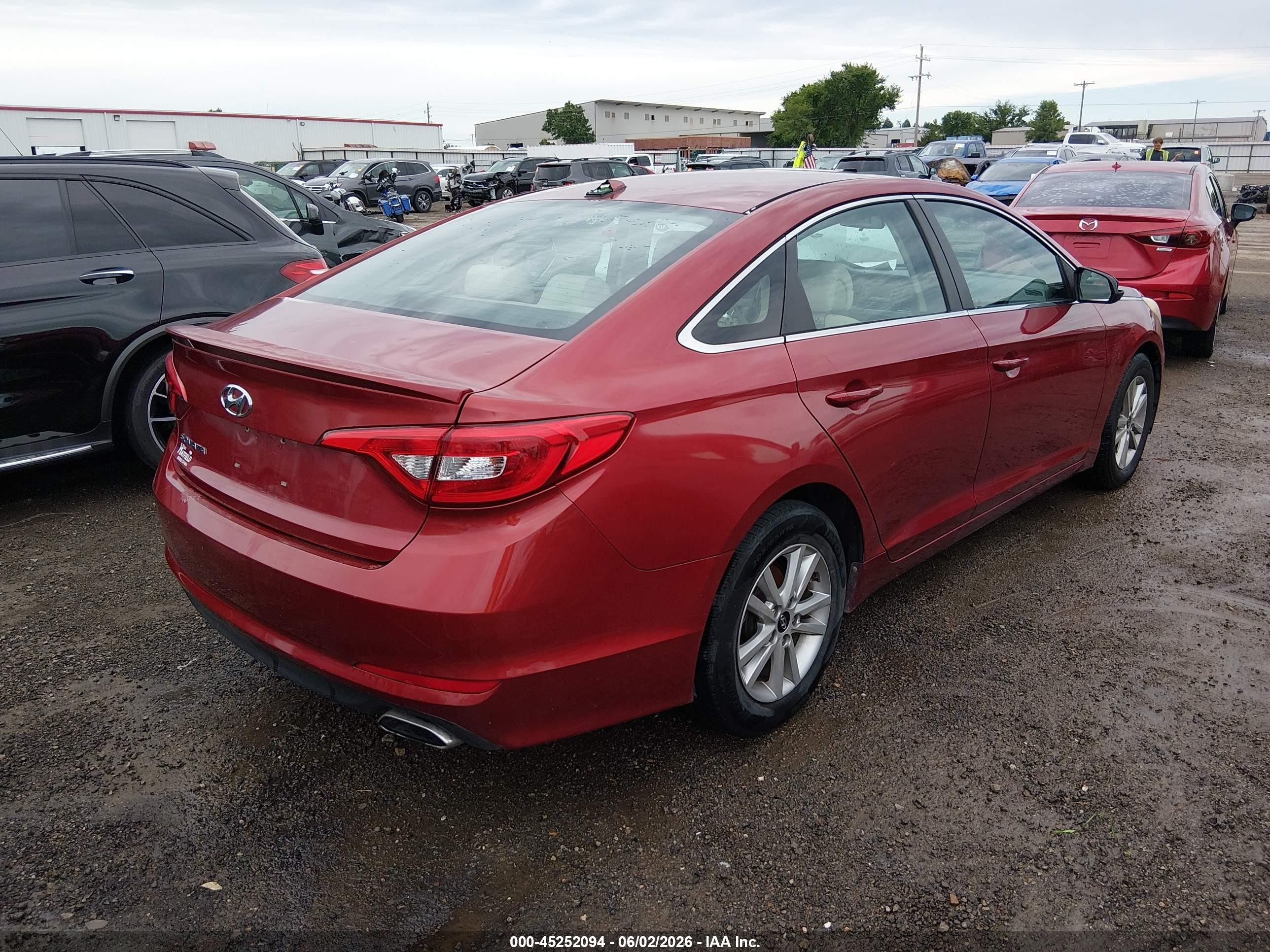 2015 Hyundai Sonata Se Red vin: 5NPE24AF9FH148198