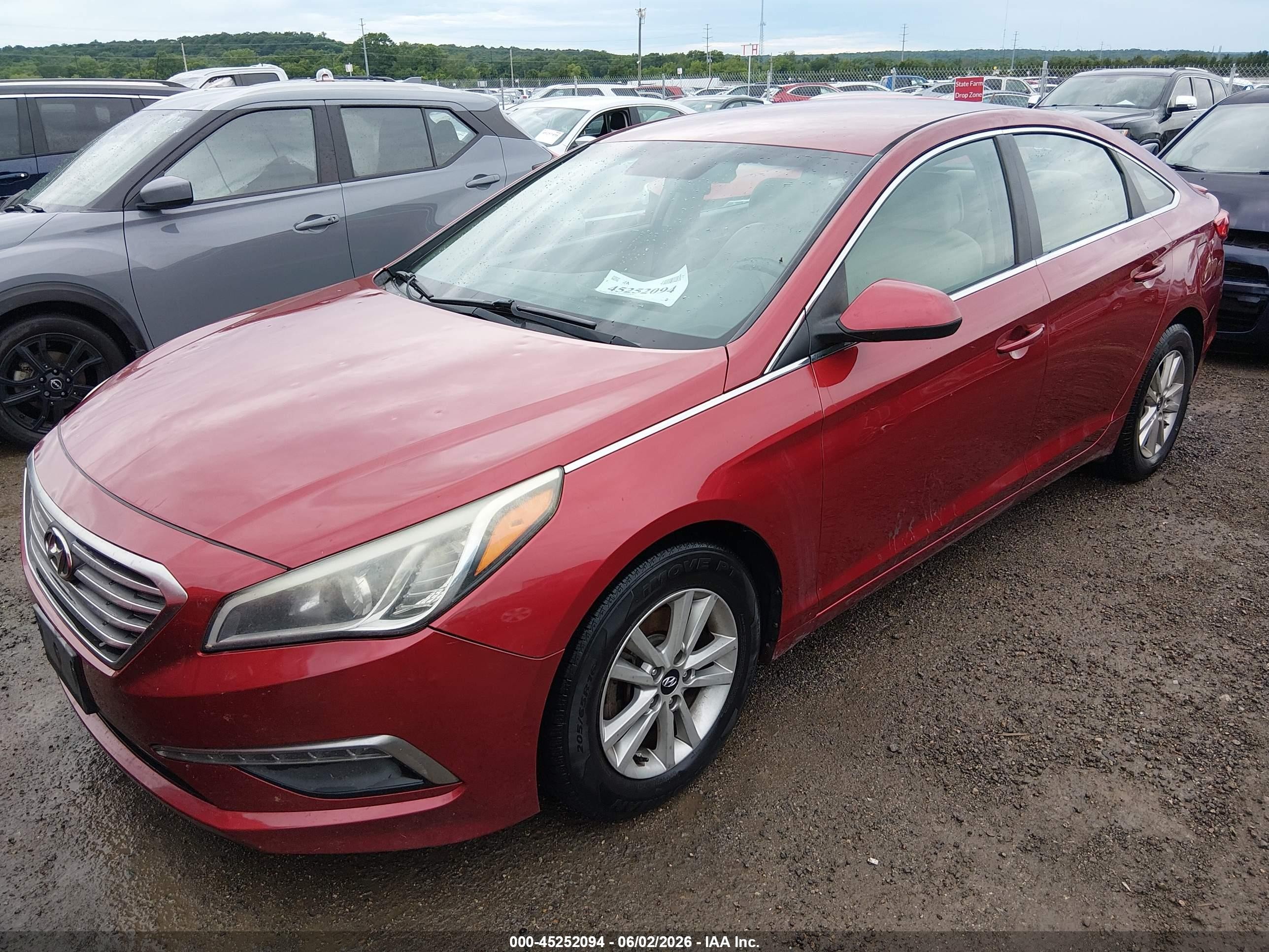 2015 Hyundai Sonata Se Red vin: 5NPE24AF9FH148198