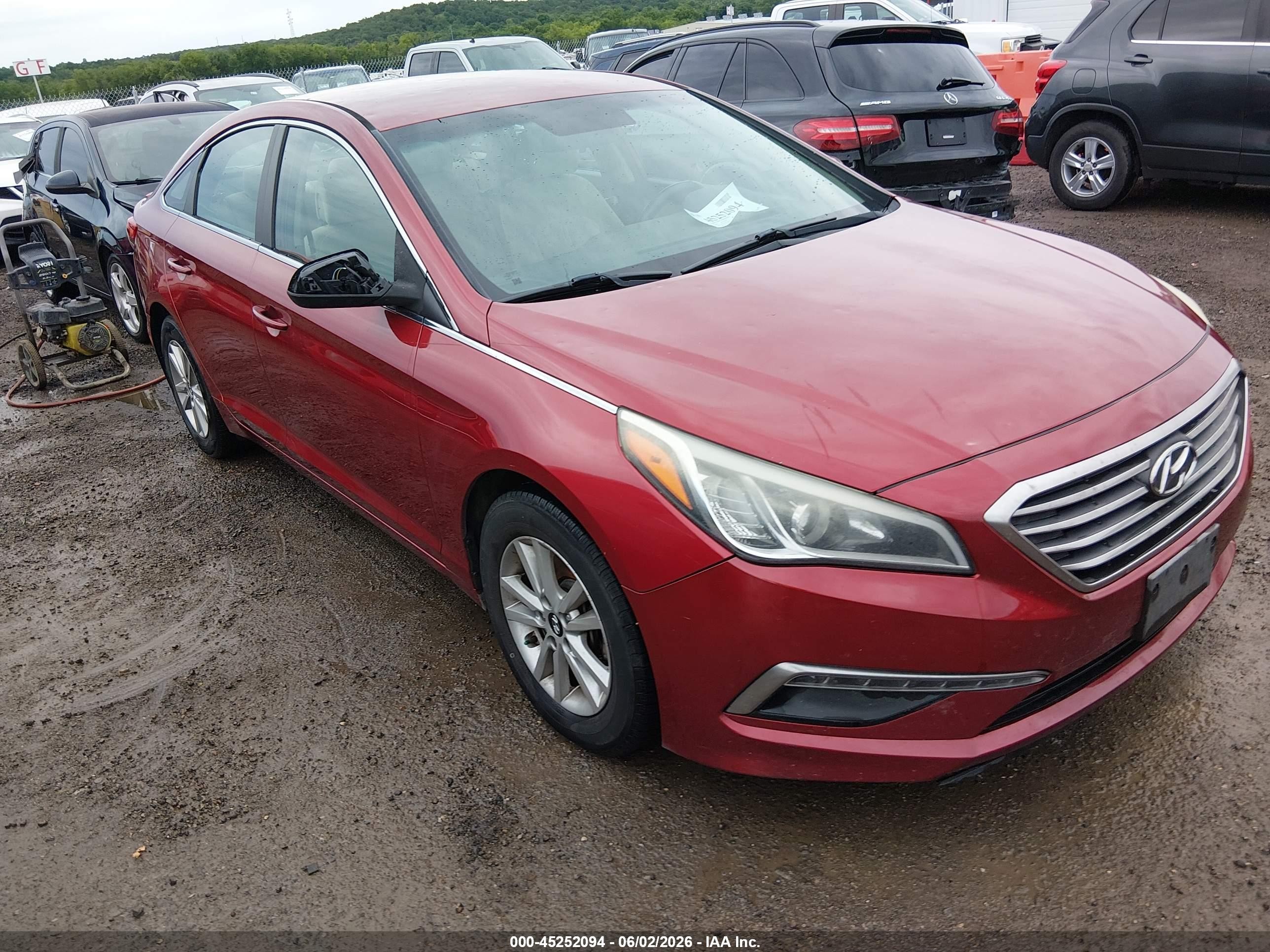 2015 Hyundai Sonata Se Red vin: 5NPE24AF9FH148198