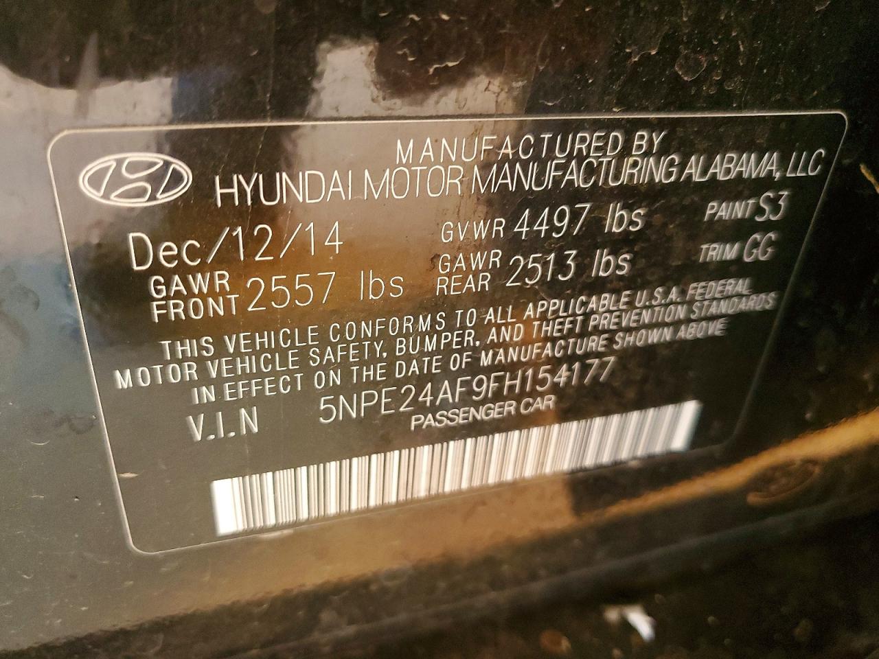 2015 Hyundai Sonata Se Black vin: 5NPE24AF9FH154177
