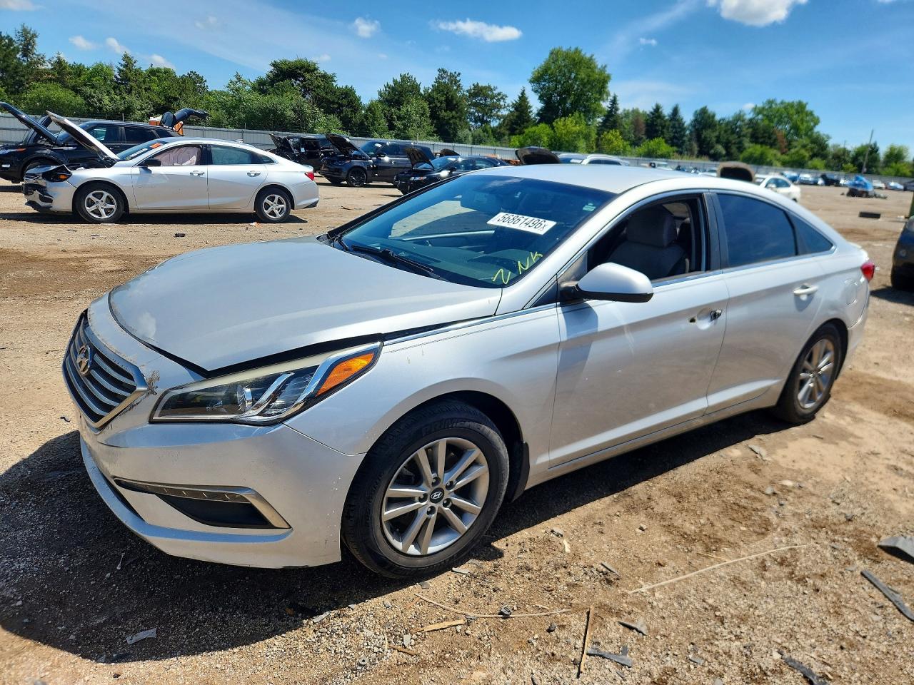 2015 Hyundai Sonata Se Silver vin: 5NPE24AF9FH160013