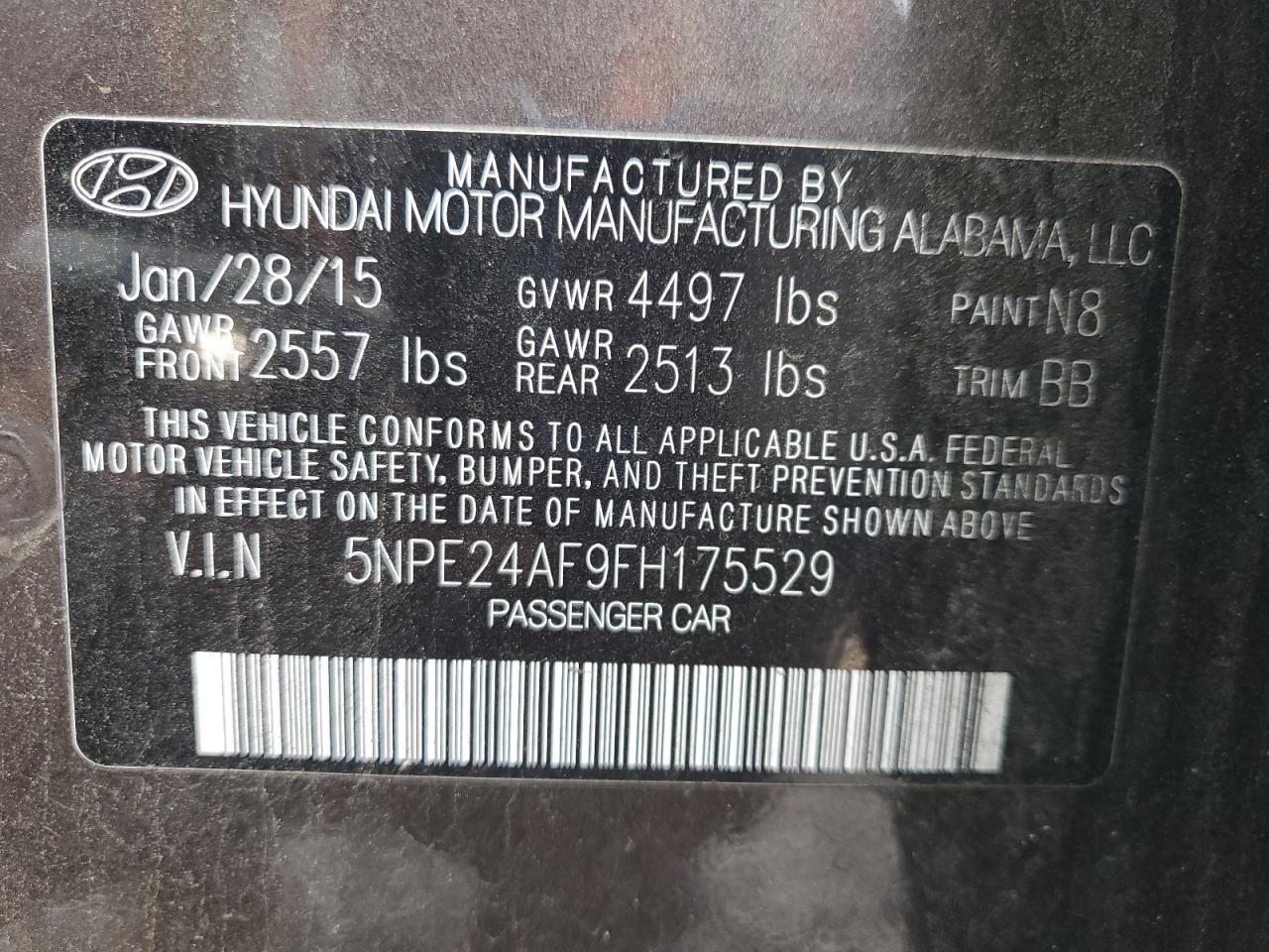 2015 Hyundai Sonata Se Brown vin: 5NPE24AF9FH175529