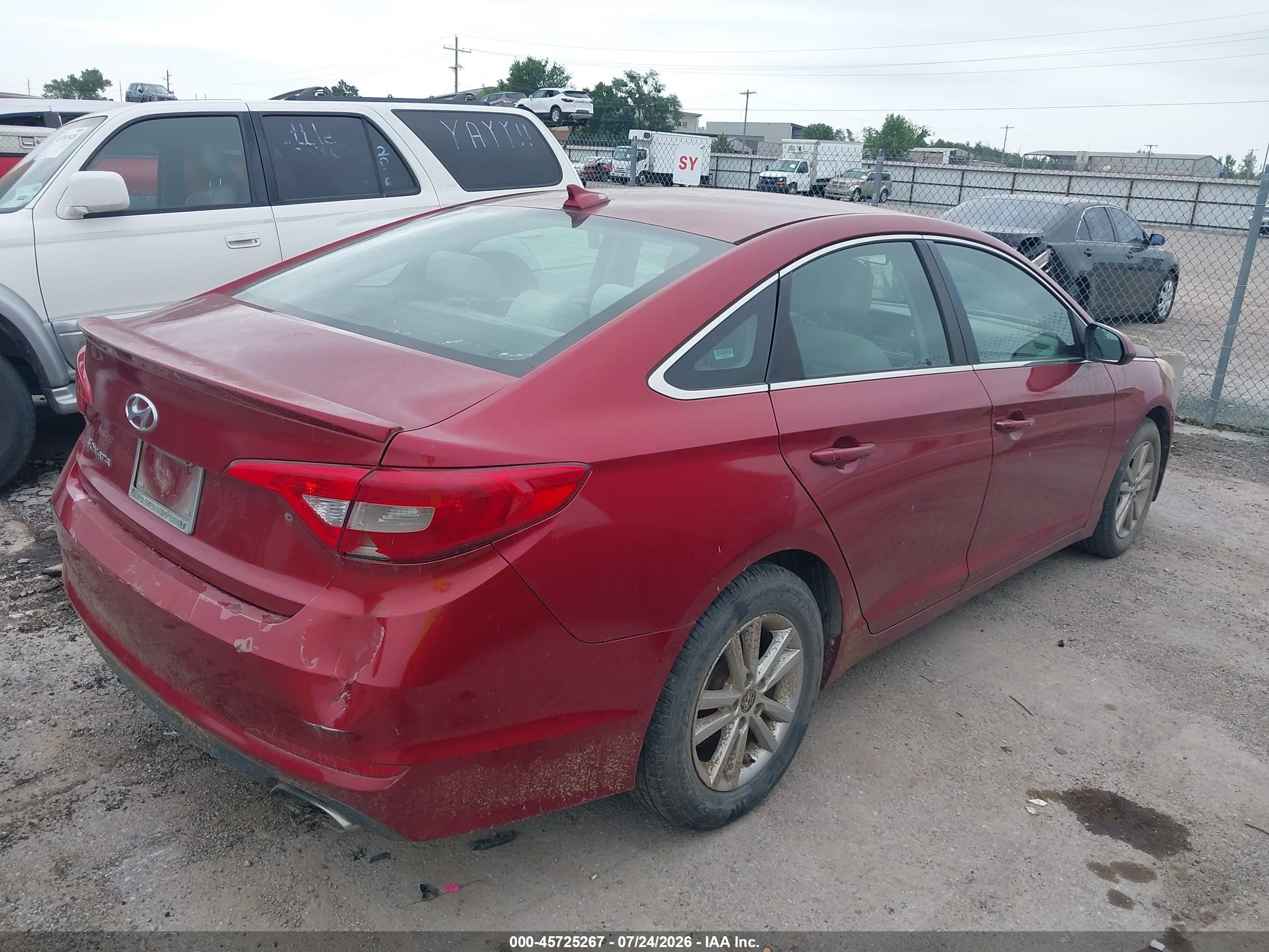 2015 Hyundai Sonata Se Burgundy vin: 5NPE24AF9FH177572