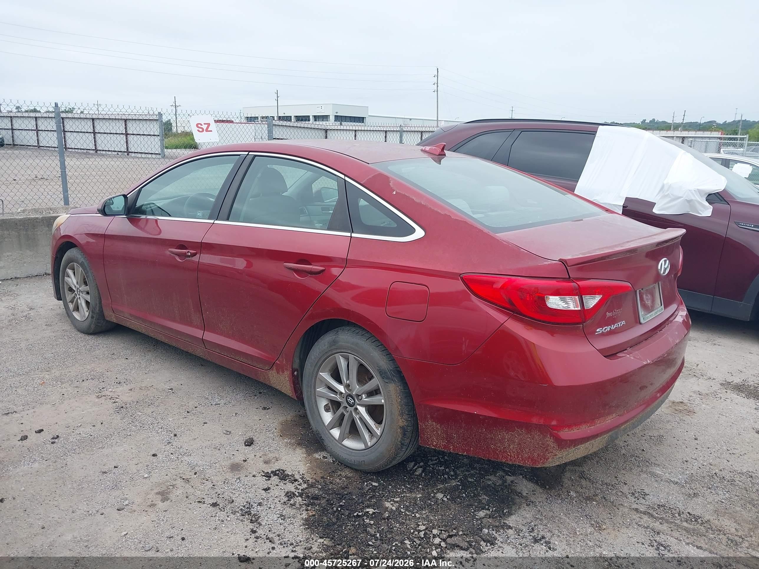 2015 Hyundai Sonata Se Burgundy vin: 5NPE24AF9FH177572