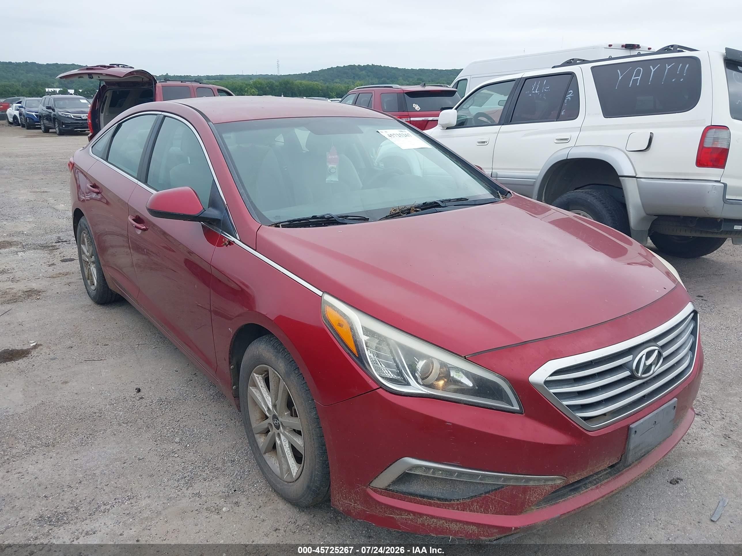 2015 Hyundai Sonata Se Burgundy vin: 5NPE24AF9FH177572