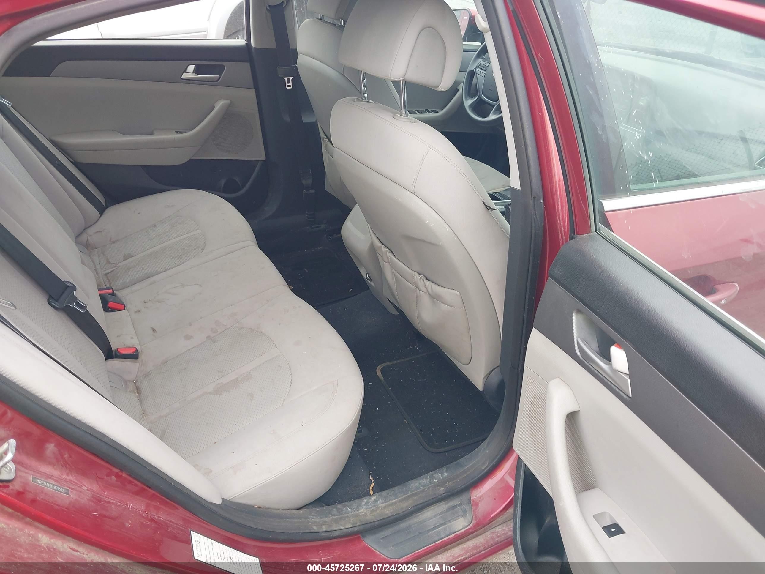 2015 Hyundai Sonata Se Burgundy vin: 5NPE24AF9FH177572