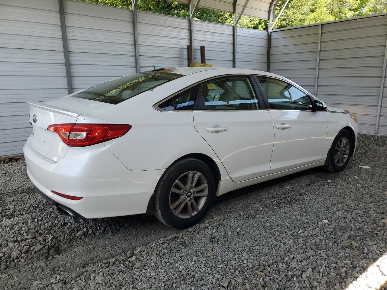 2015 Hyundai Sonata Se White vin: 5NPE24AF9FH222848 Damage: Right Rocker Panel, Chipped, 3
