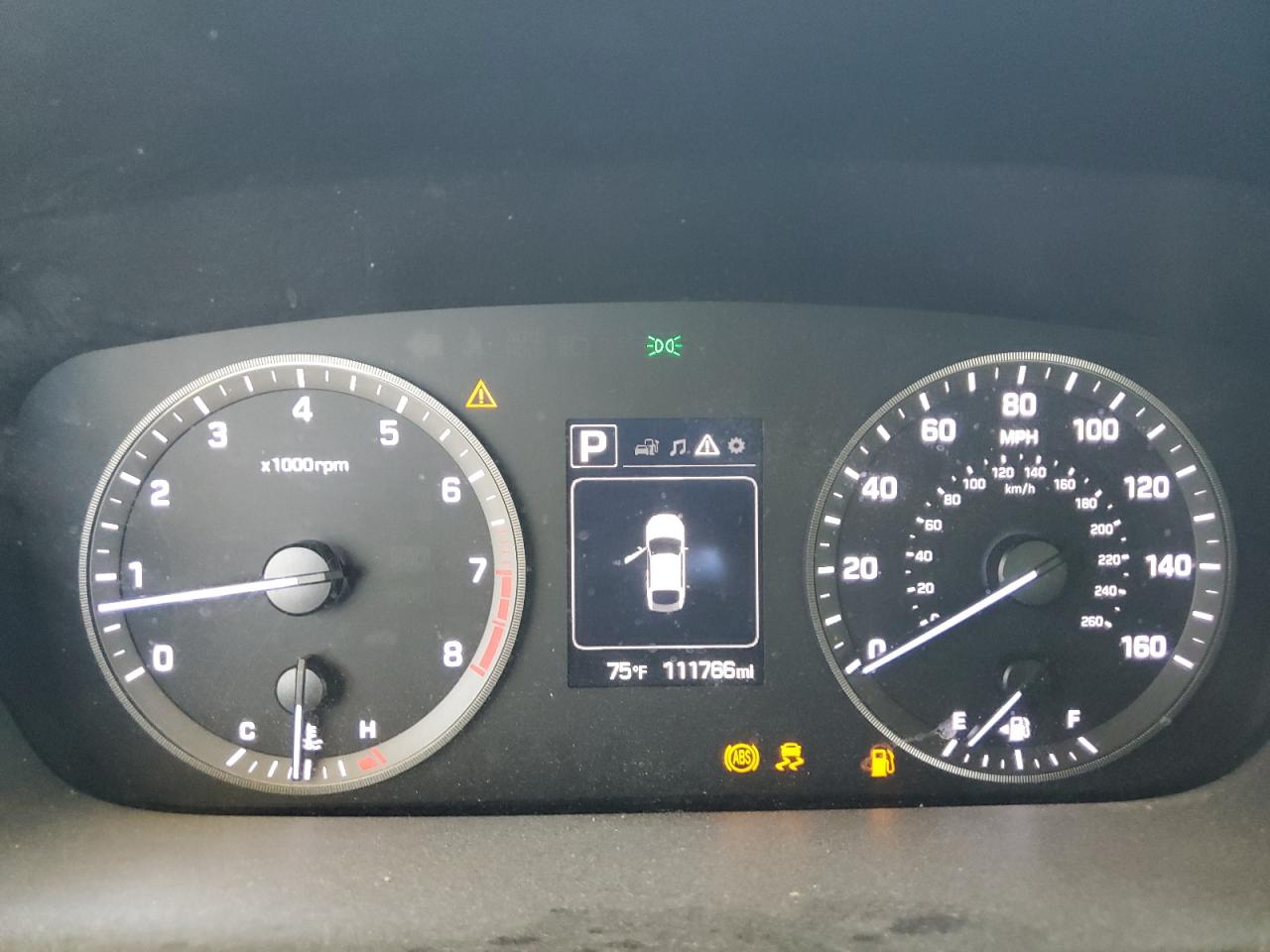2015 Hyundai Sonata Se White vin: 5NPE24AF9FH222848 Damage: Warning Light - Abs, On, Unacceptable