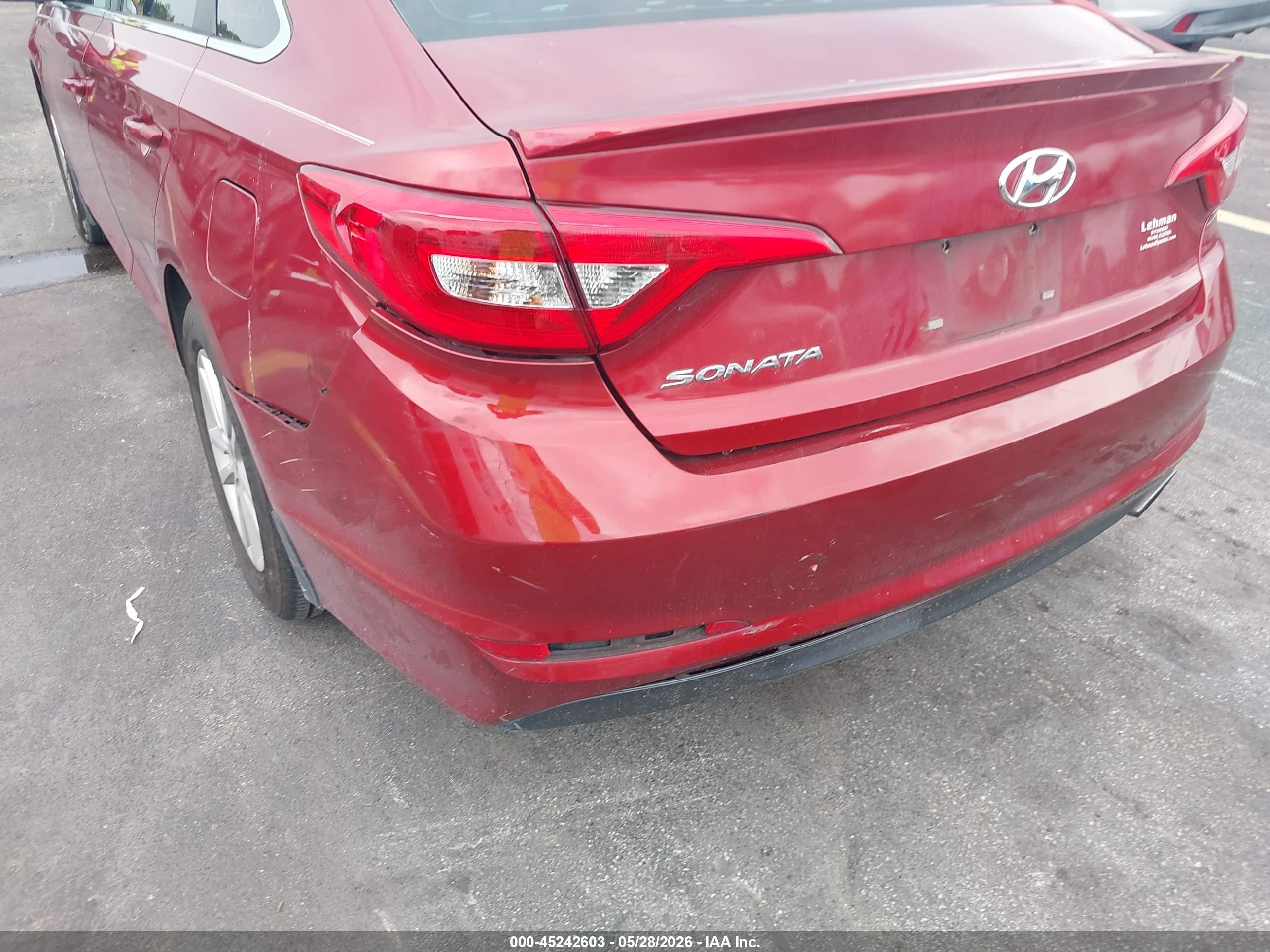2015 Hyundai Sonata Se Red vin: 5NPE24AF9FH227483