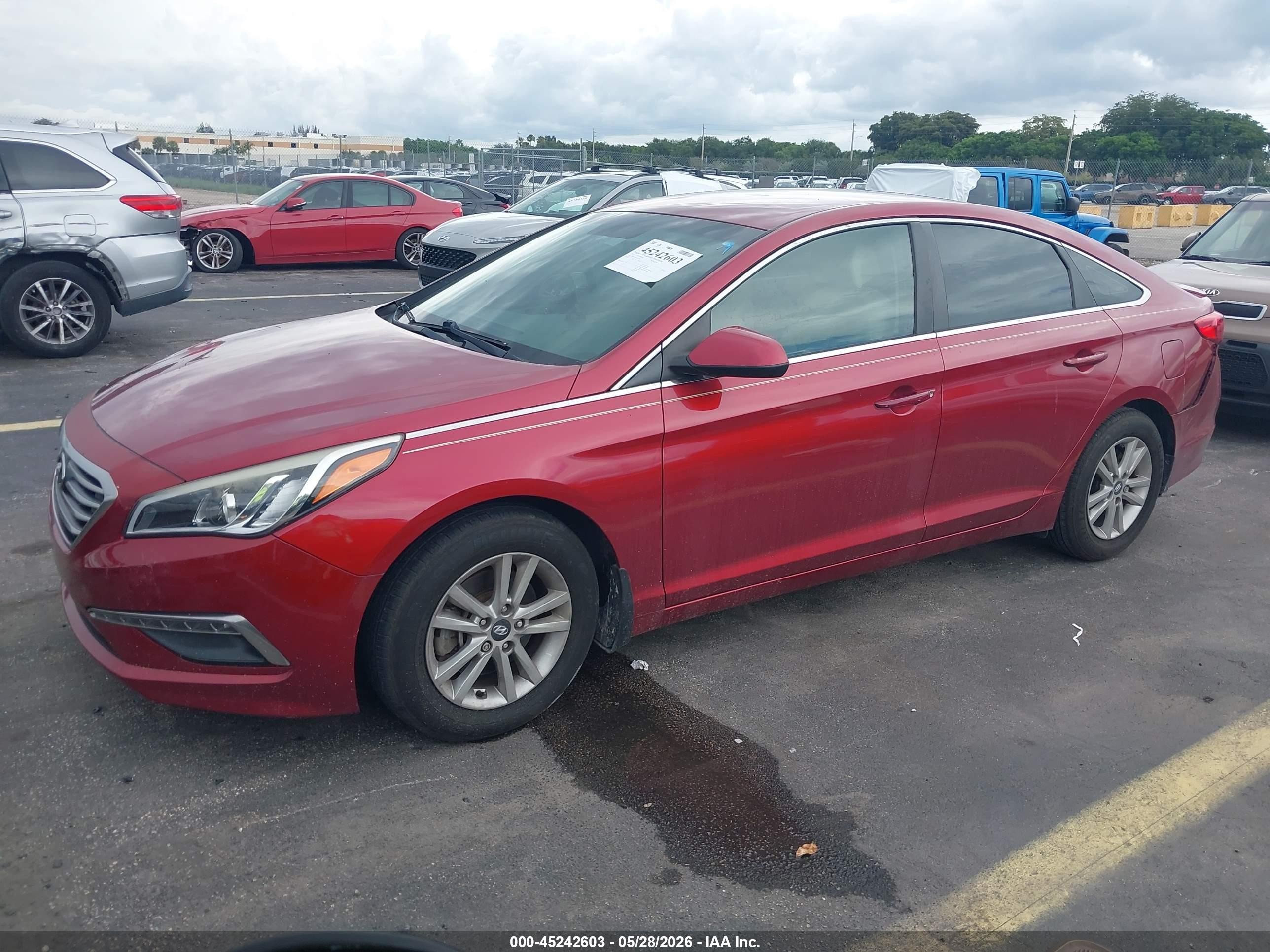 2015 Hyundai Sonata Se Red vin: 5NPE24AF9FH227483