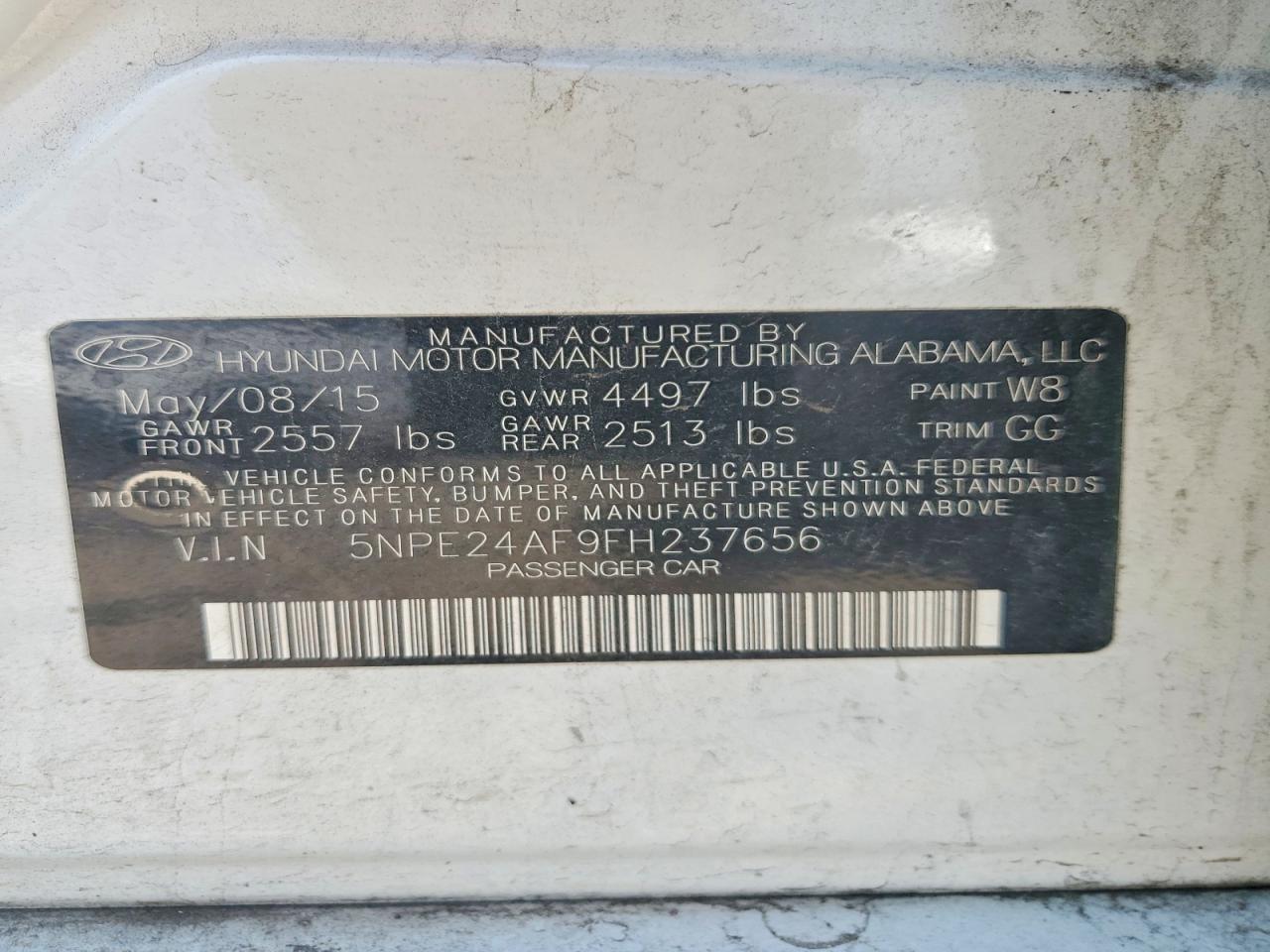 2015 Hyundai Sonata Se Белый vin: 5NPE24AF9FH237656