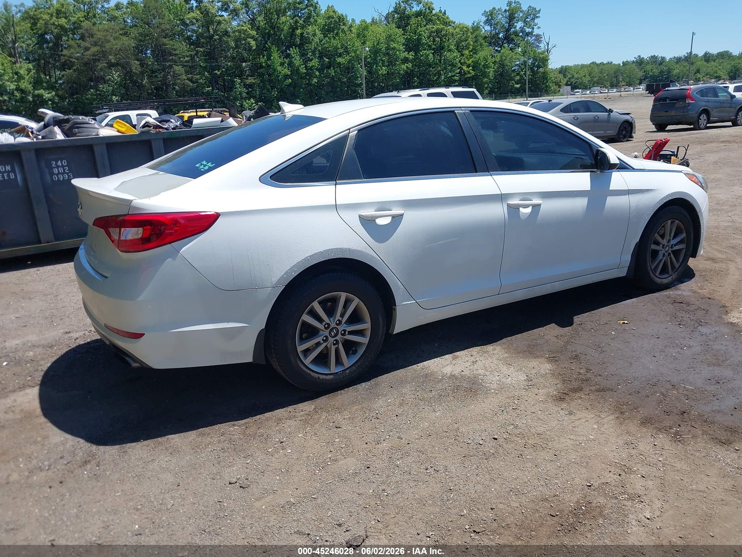 2015 Hyundai Sonata Se White vin: 5NPE24AF9FH259950
