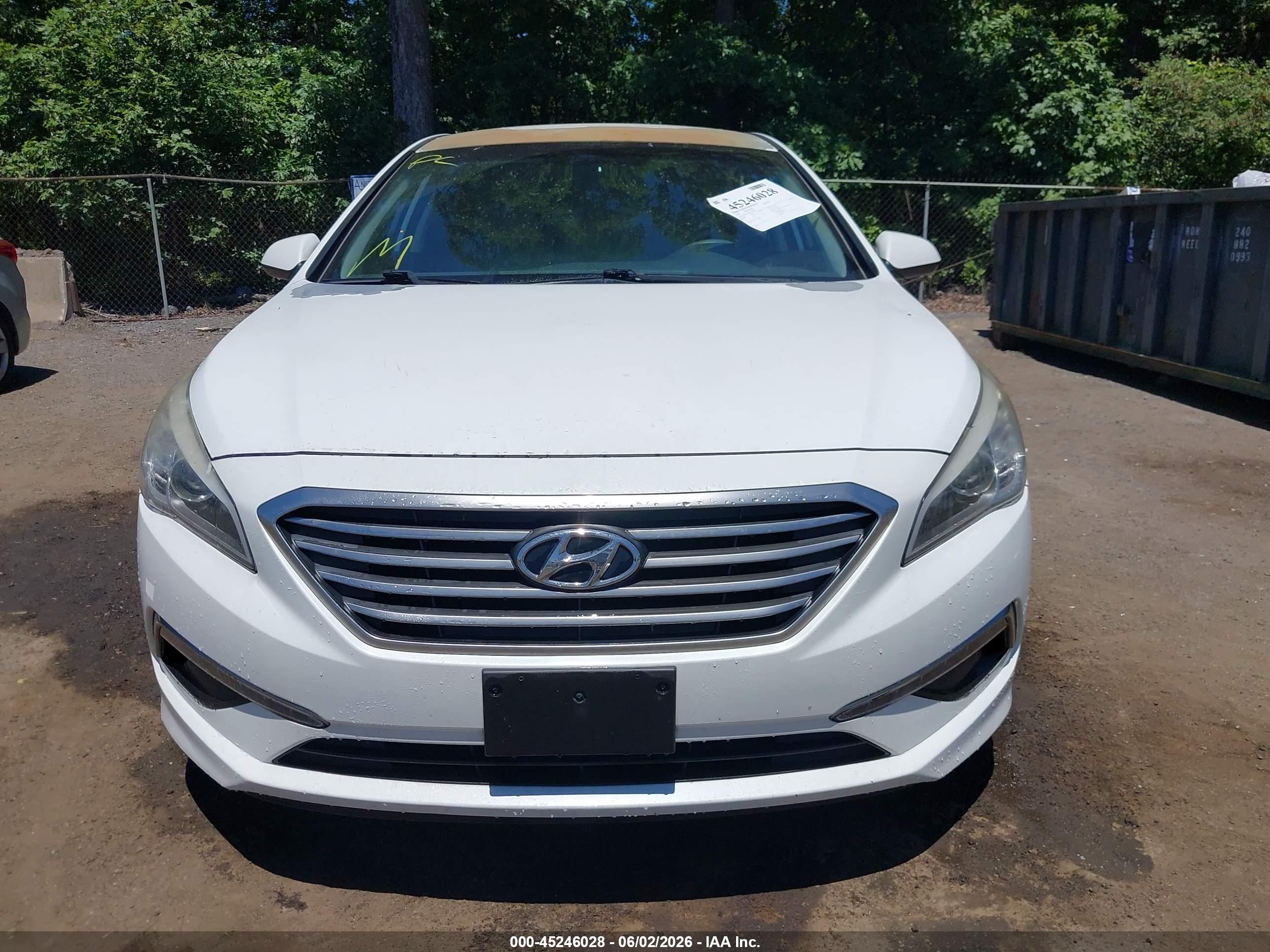 2015 Hyundai Sonata Se White vin: 5NPE24AF9FH259950