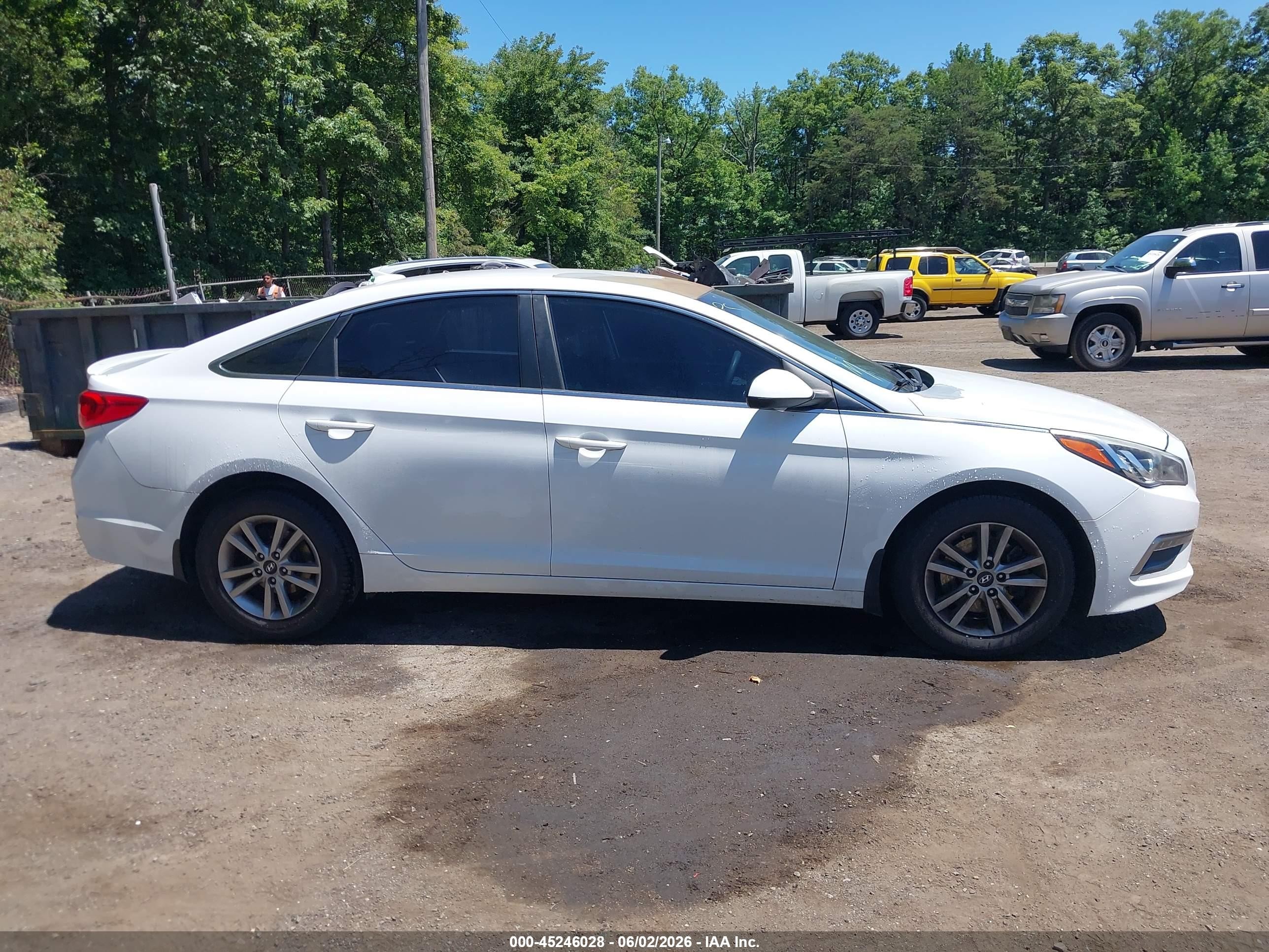 2015 Hyundai Sonata Se White vin: 5NPE24AF9FH259950
