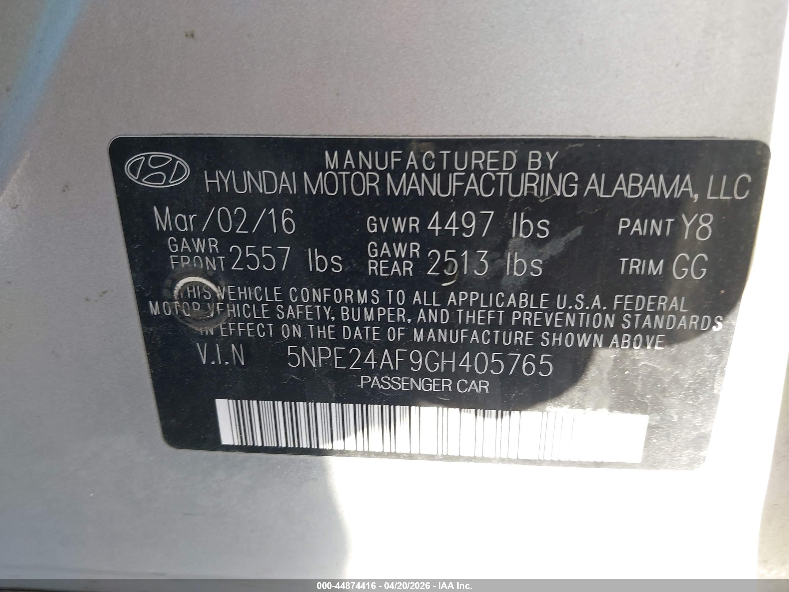 2016 Hyundai Sonata Se Silver vin: 5NPE24AF9GH405765