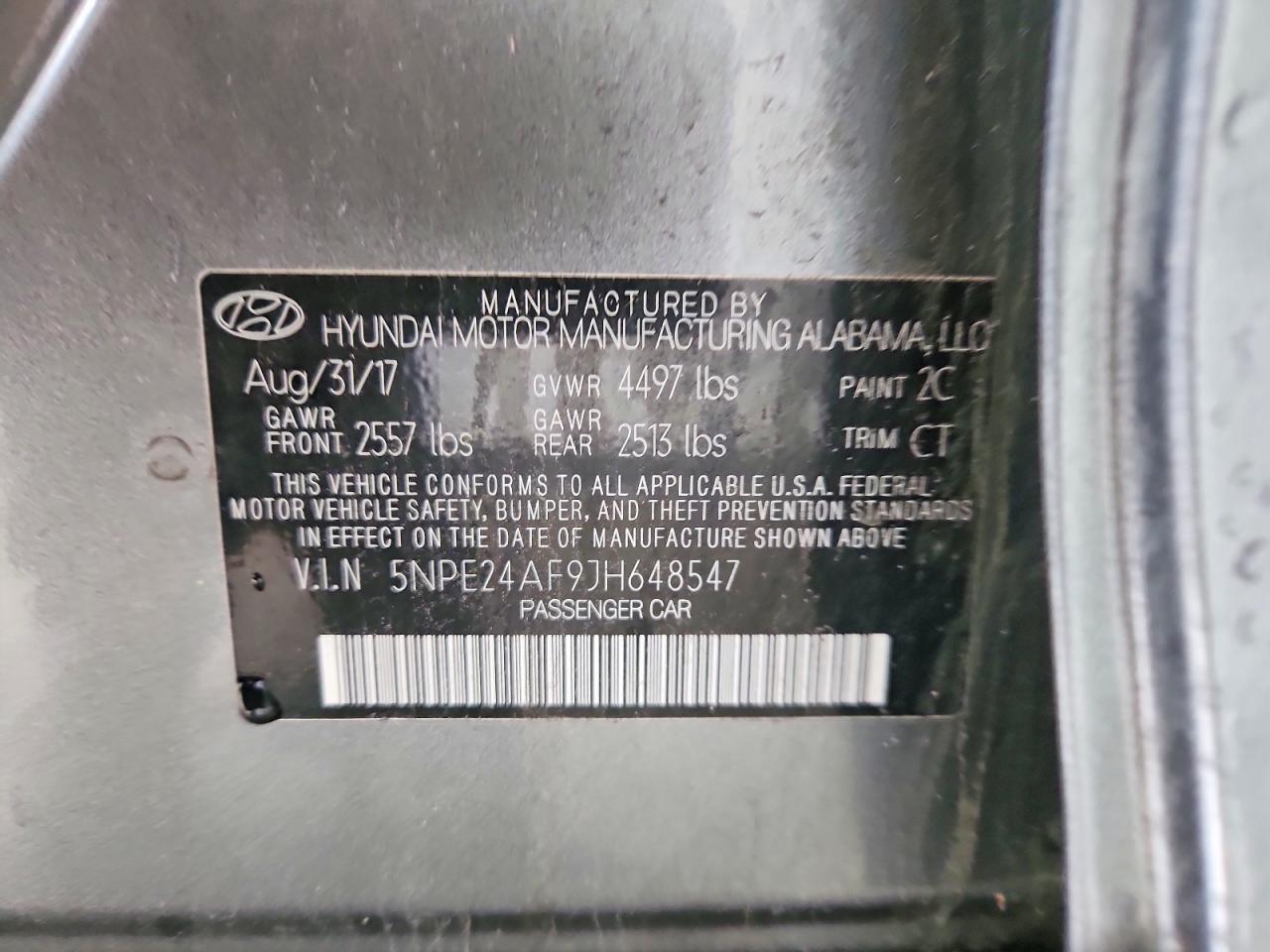 2018 Hyundai Sonata Se Gray vin: 5NPE24AF9JH648547