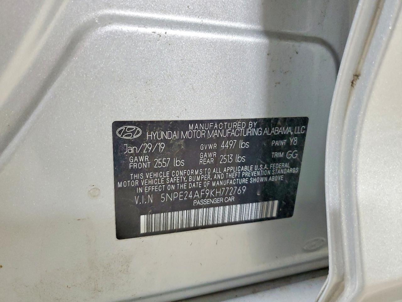 2019 Hyundai Sonata Se Серебряный vin: 5NPE24AF9KH772769