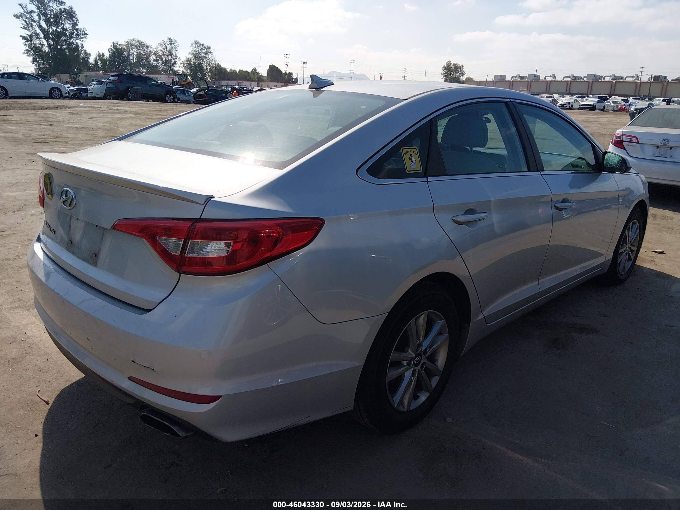 2015 Hyundai Sonata Se Silver vin: 5NPE24AFXFH003428