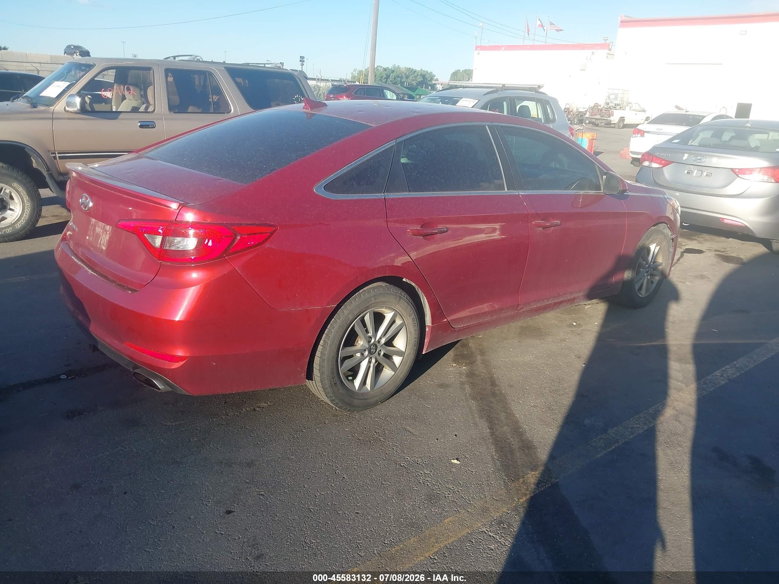 2015 Hyundai Sonata Se Red vin: 5NPE24AFXFH010928