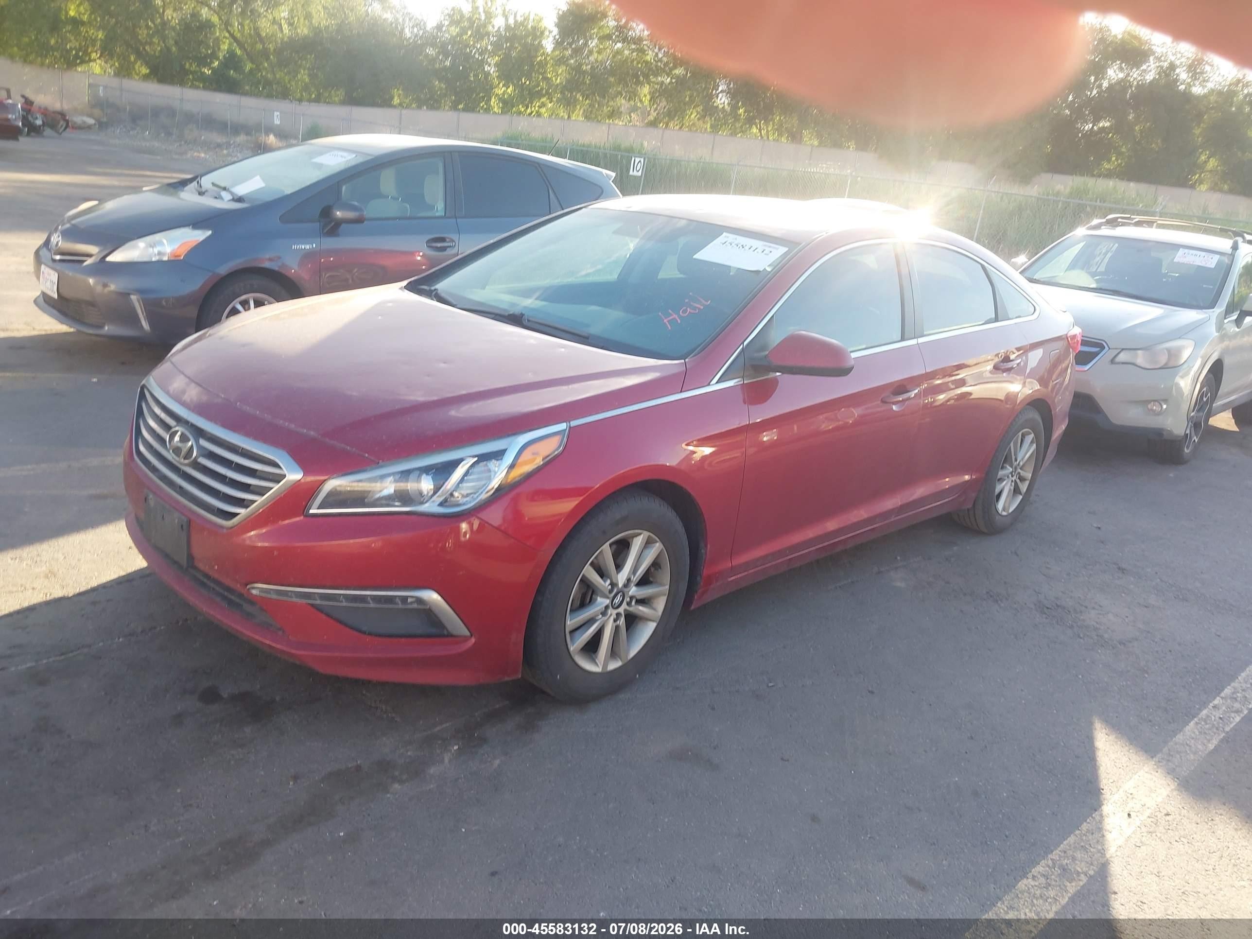 2015 Hyundai Sonata Se Red vin: 5NPE24AFXFH010928