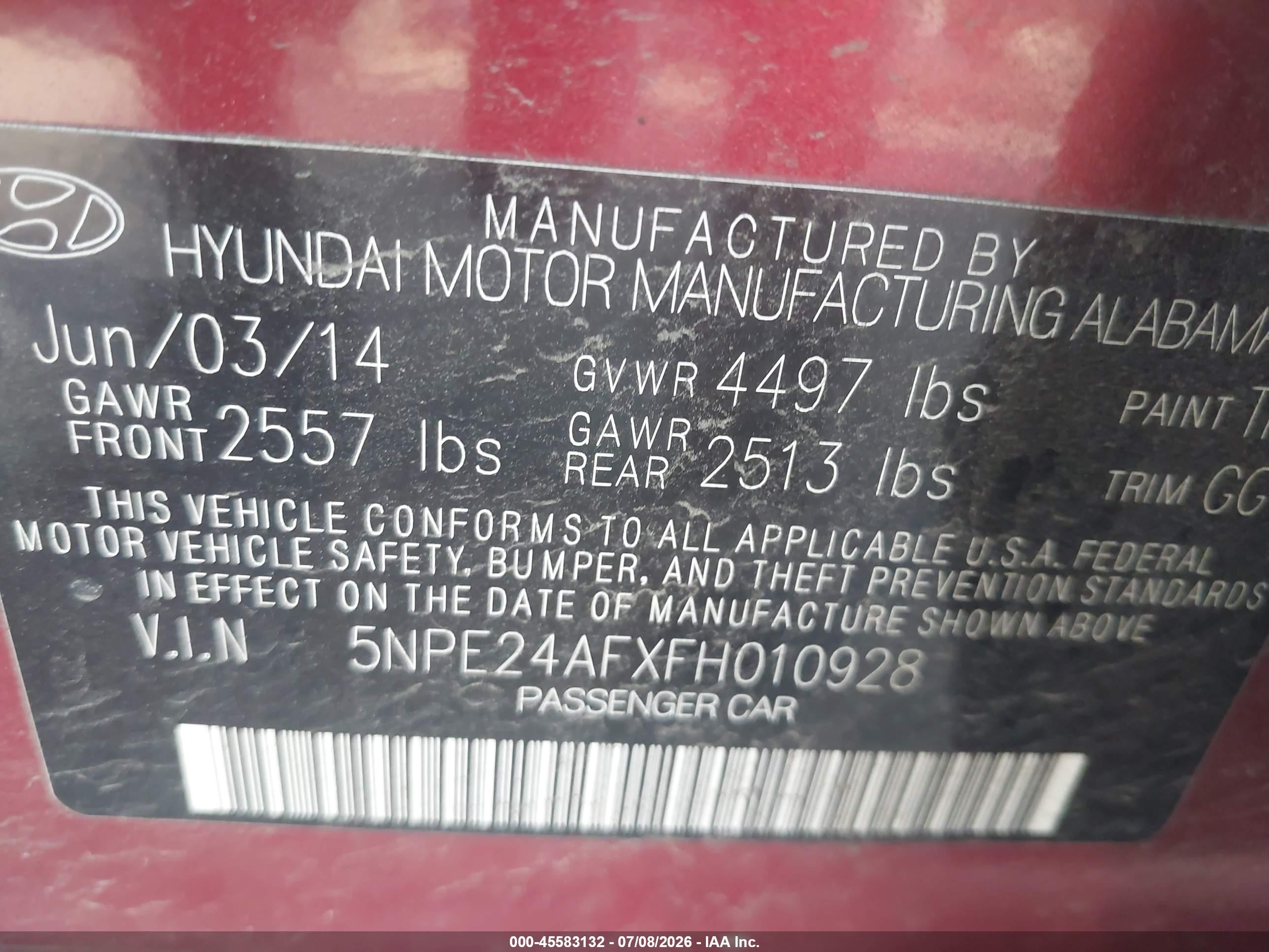 2015 Hyundai Sonata Se Red vin: 5NPE24AFXFH010928