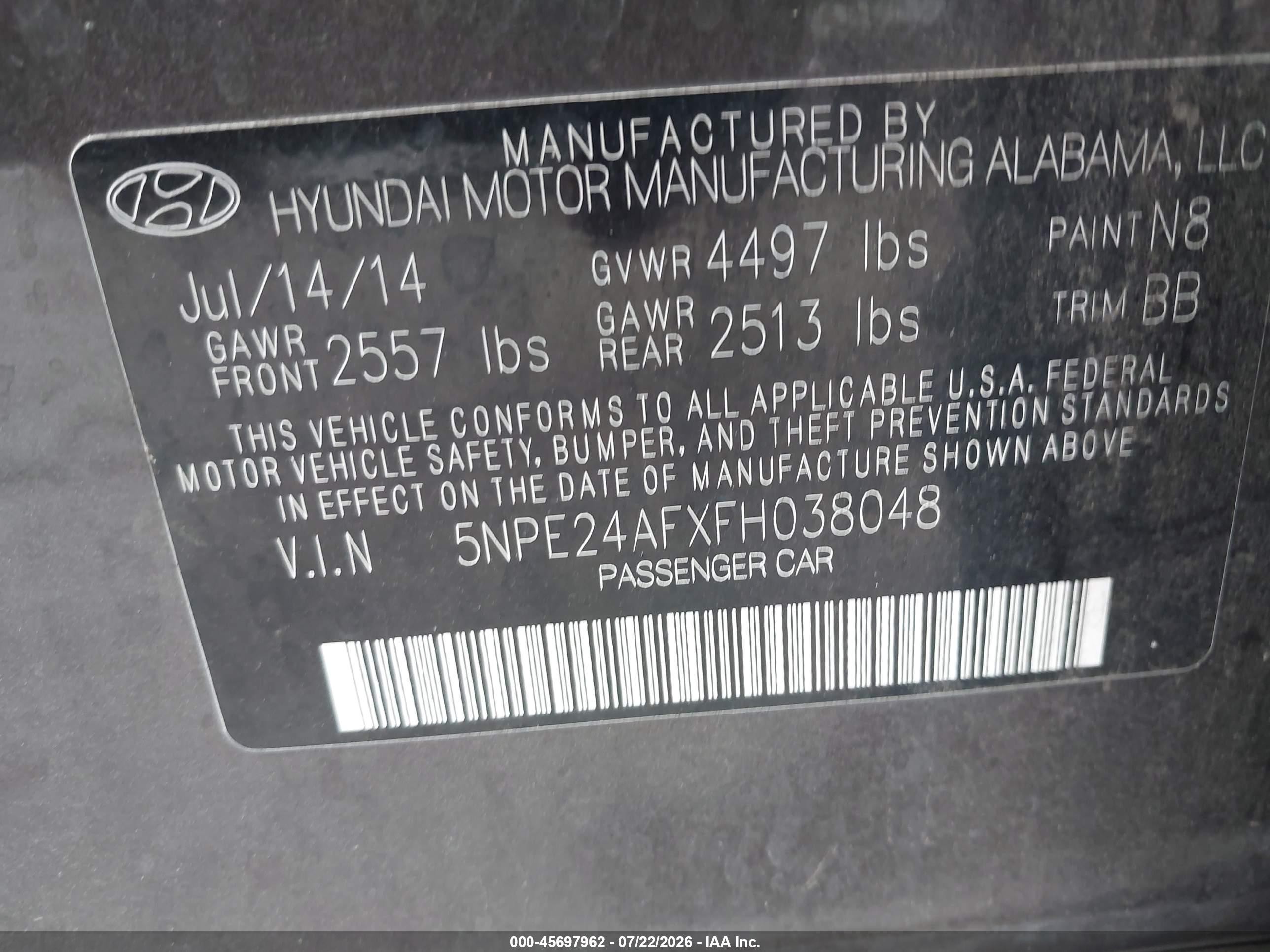 2015 Hyundai Sonata Se Серый vin: 5NPE24AFXFH038048