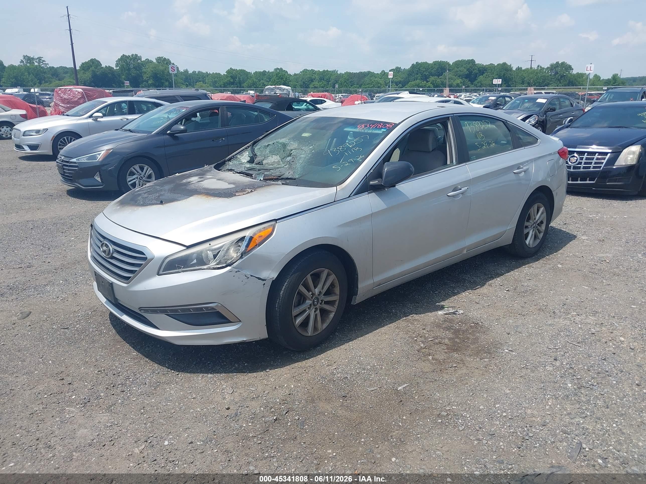 2015 Hyundai Sonata Se Silver vin: 5NPE24AFXFH045128