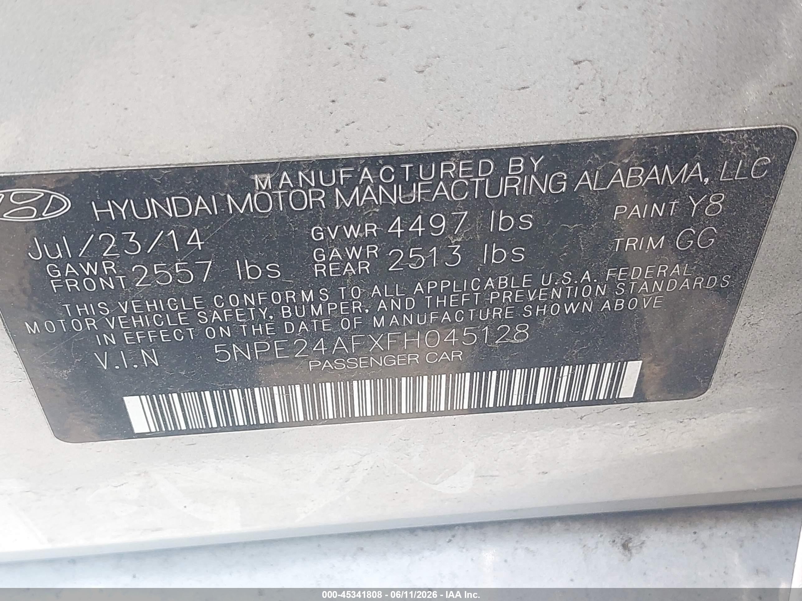 2015 Hyundai Sonata Se Silver vin: 5NPE24AFXFH045128