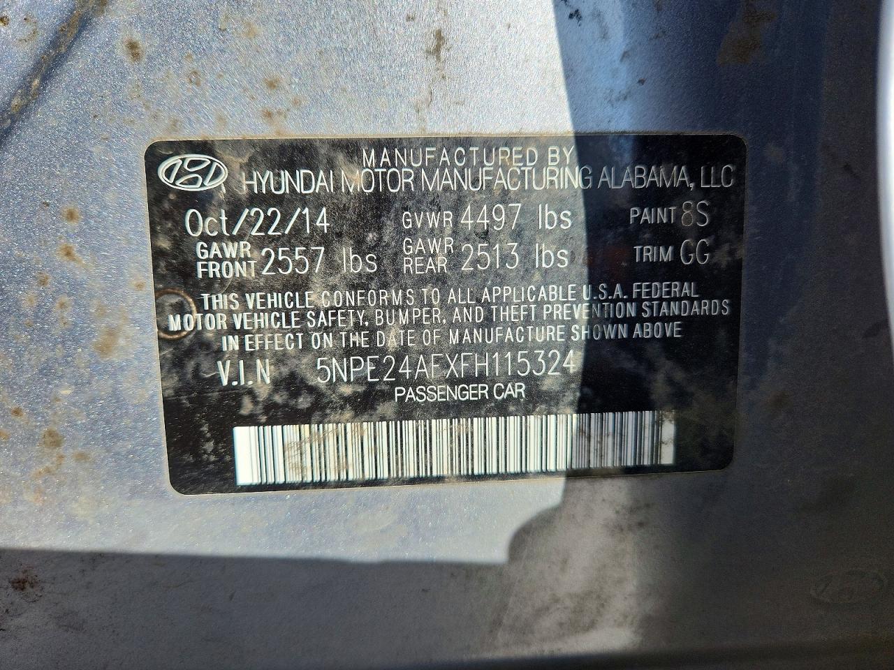 2015 Hyundai Sonata Se Silver vin: 5NPE24AFXFH115324