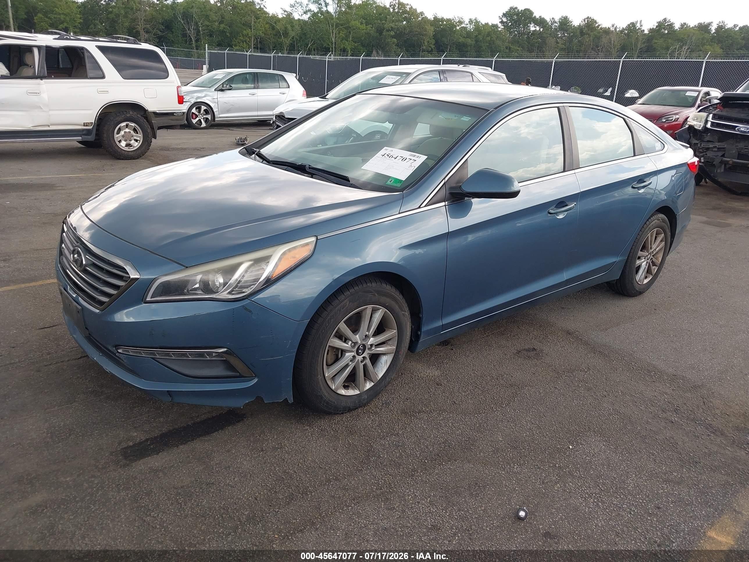 2015 Hyundai Sonata Se Blue vin: 5NPE24AFXFH118563