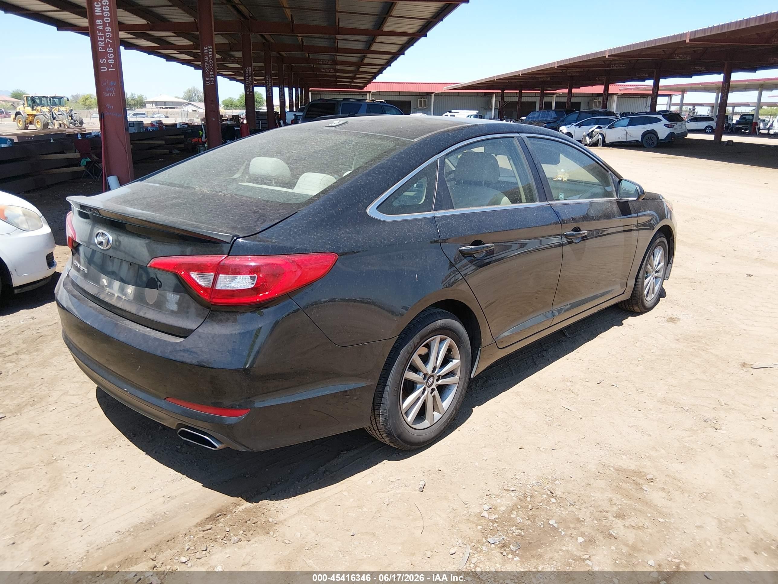2015 Hyundai Sonata Se Black vin: 5NPE24AFXFH125562