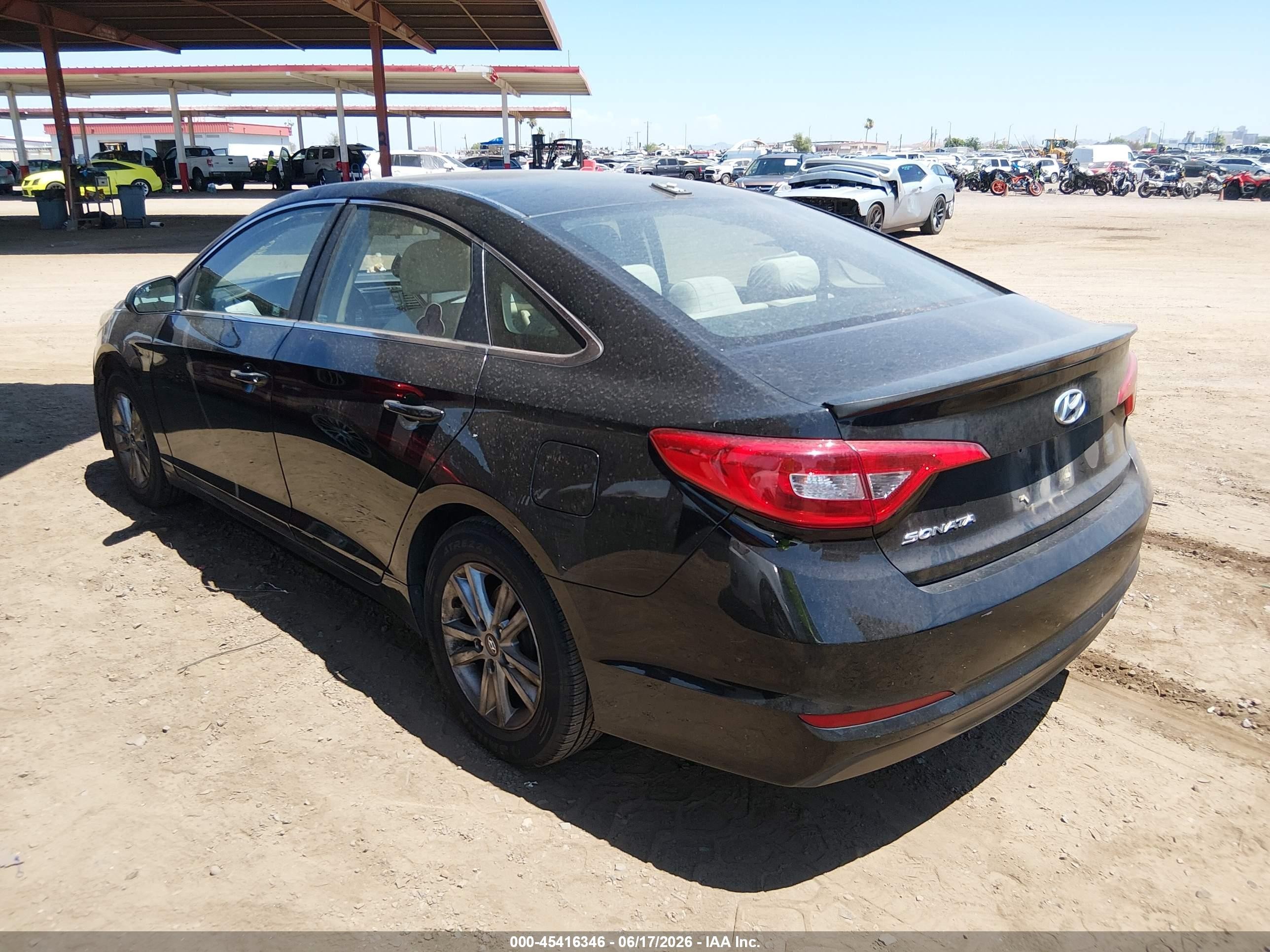 2015 Hyundai Sonata Se Black vin: 5NPE24AFXFH125562