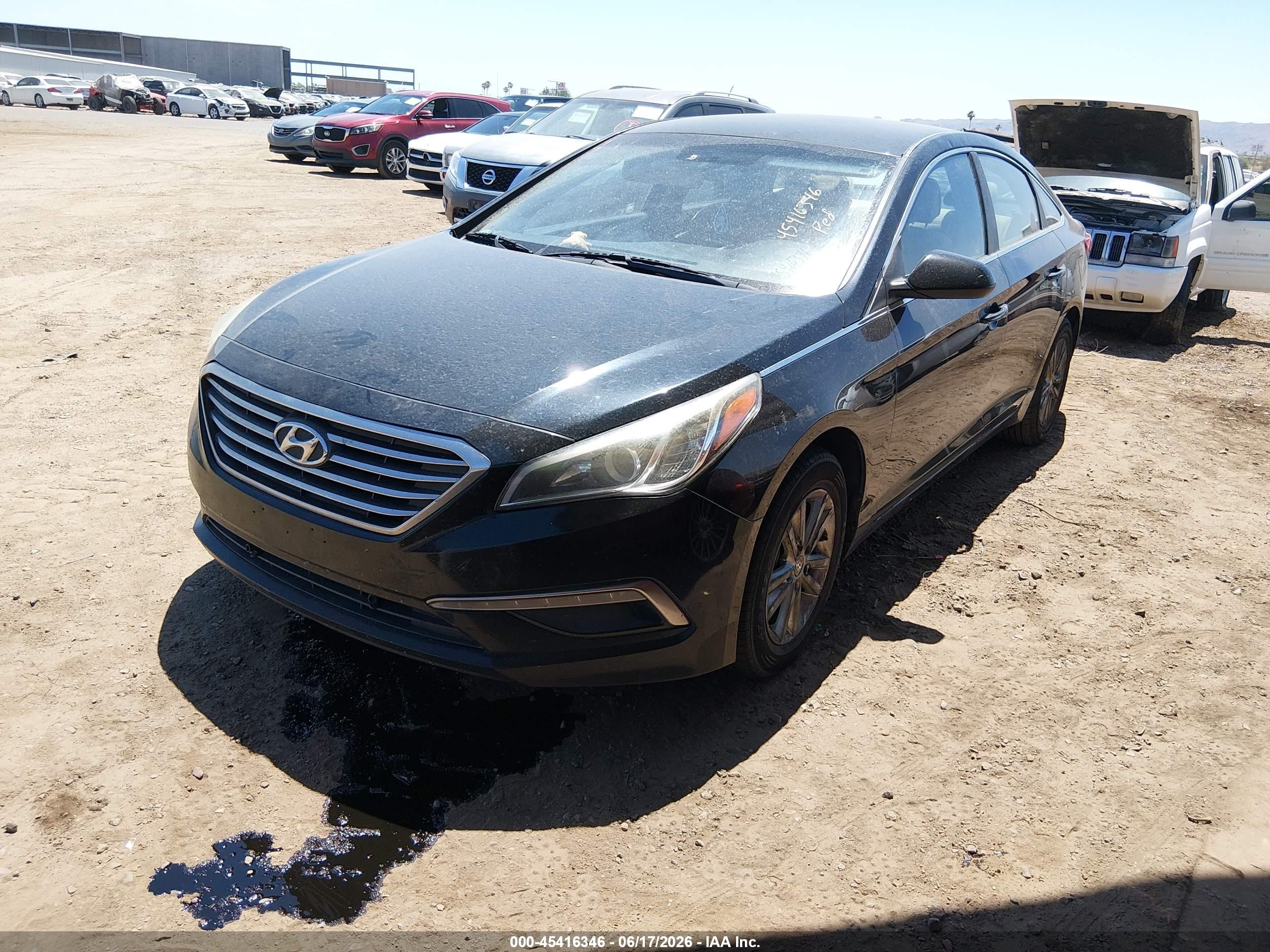2015 Hyundai Sonata Se Black vin: 5NPE24AFXFH125562
