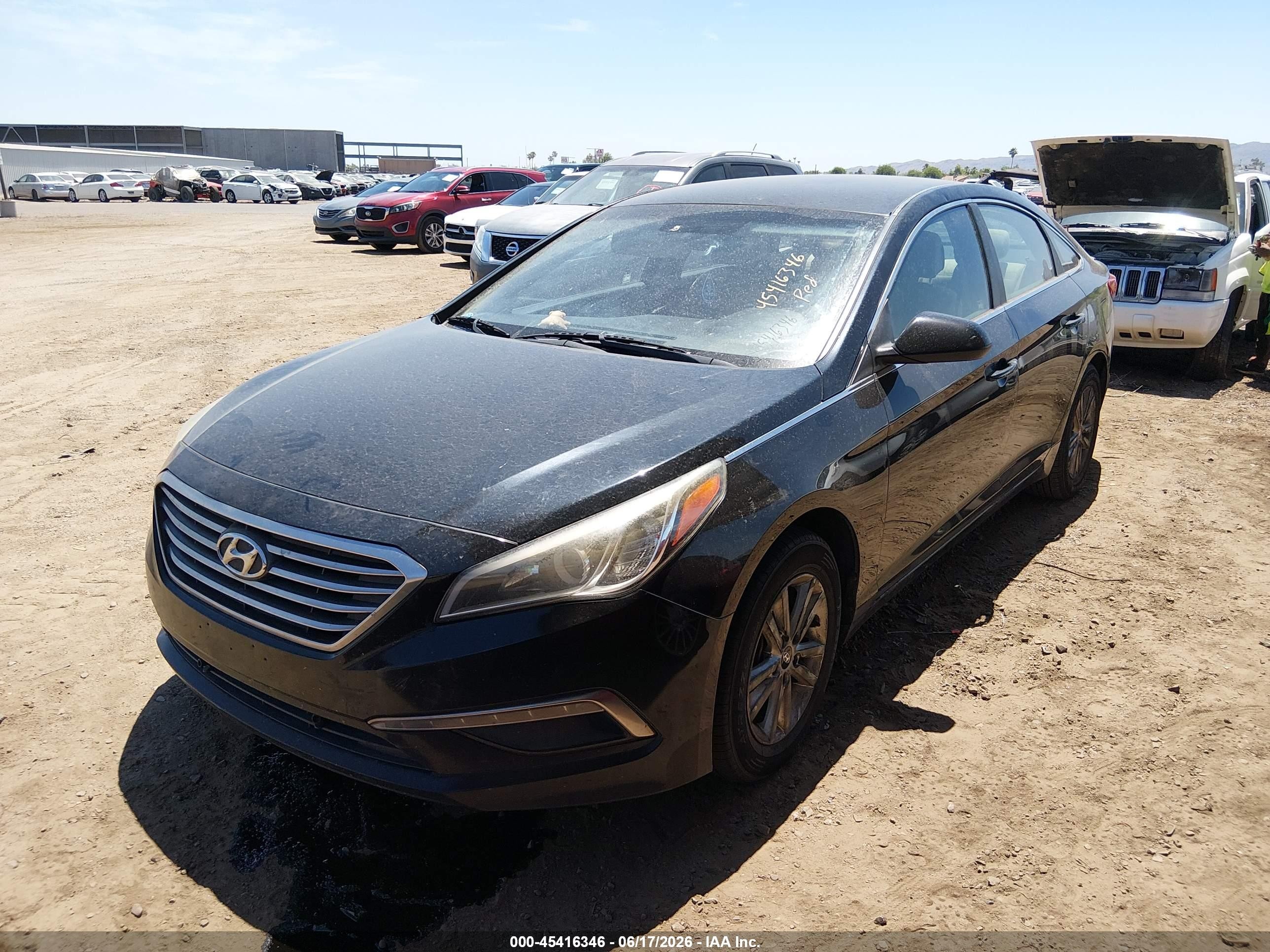 2015 Hyundai Sonata Se Black vin: 5NPE24AFXFH125562