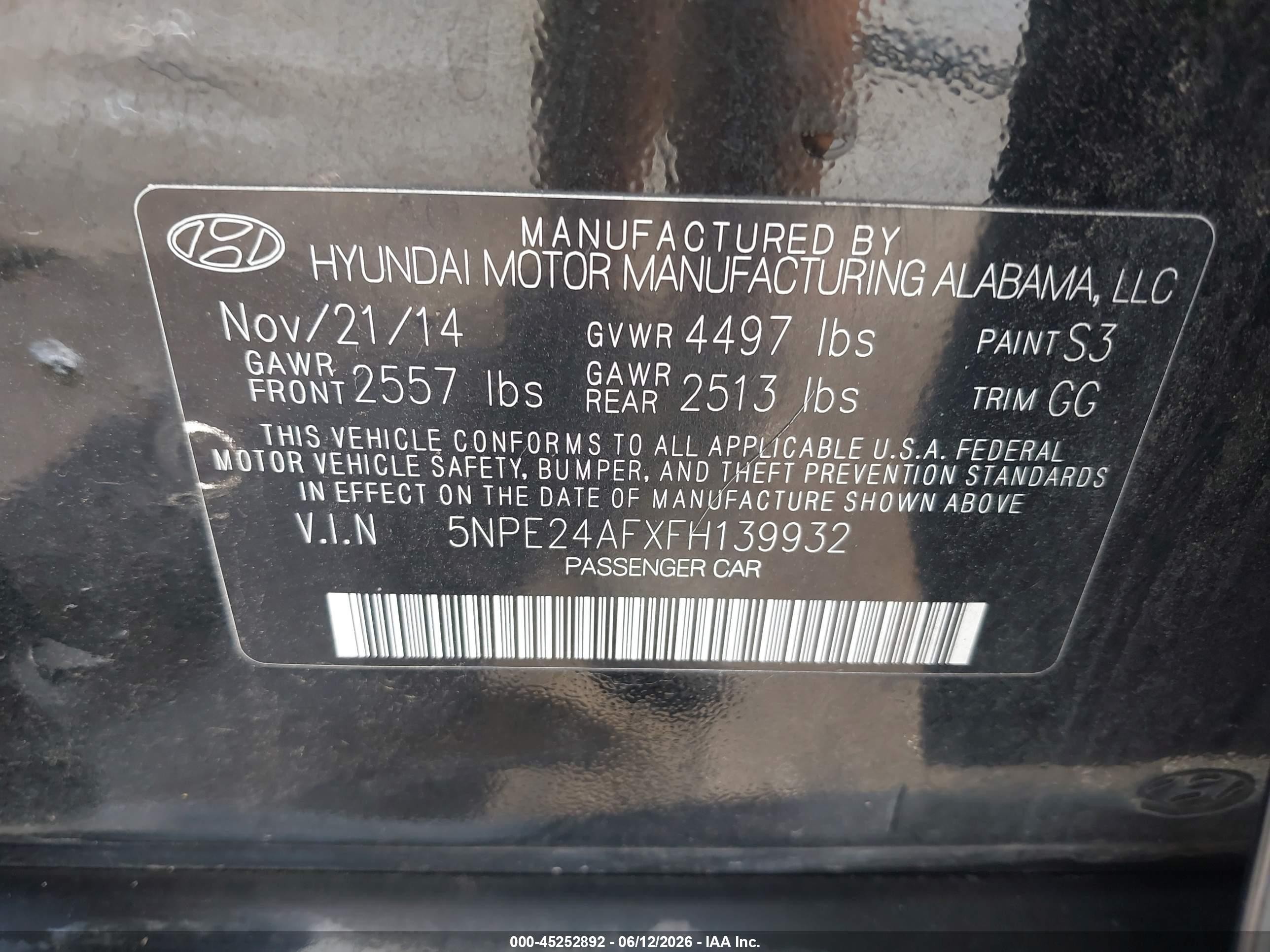 2015 Hyundai Sonata Se Black vin: 5NPE24AFXFH139932