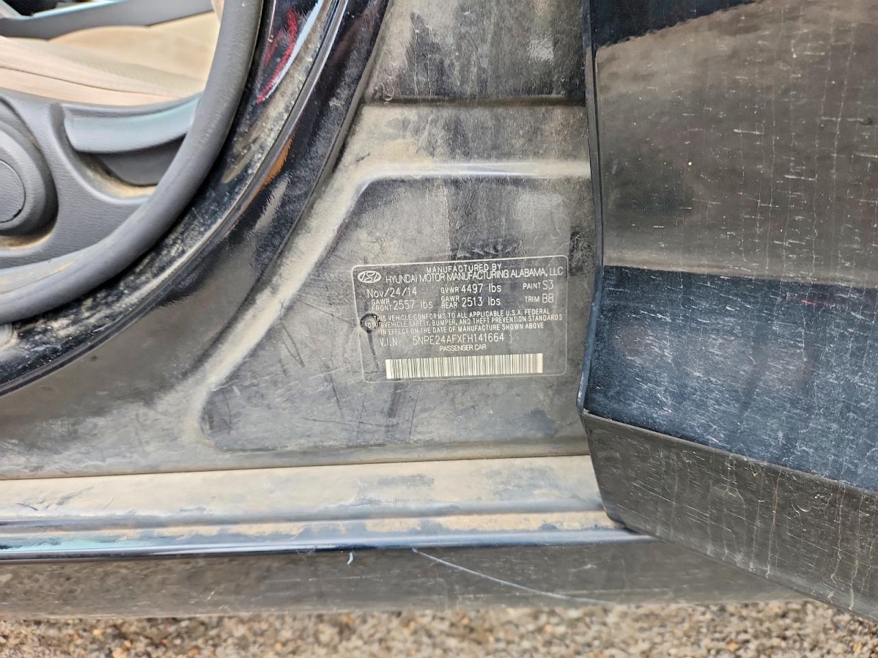 2015 Hyundai Sonata Se Черный vin: 5NPE24AFXFH141664