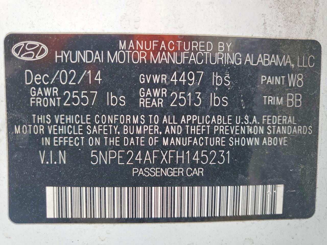 2015 Hyundai Sonata Se White vin: 5NPE24AFXFH145231