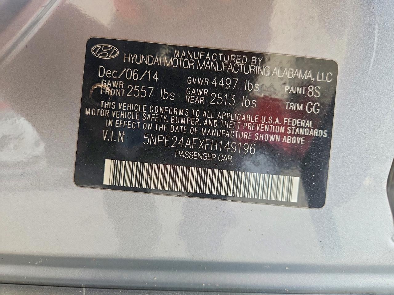 2015 Hyundai Sonata Se Серебряный vin: 5NPE24AFXFH149196