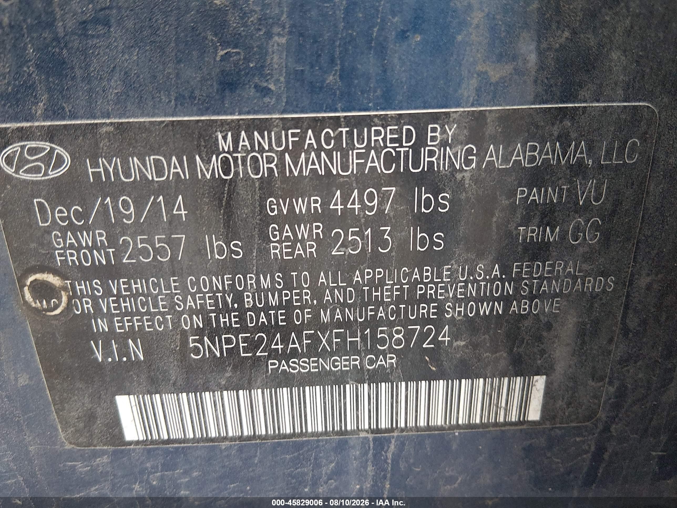 2015 Hyundai Sonata Se Синий vin: 5NPE24AFXFH158724