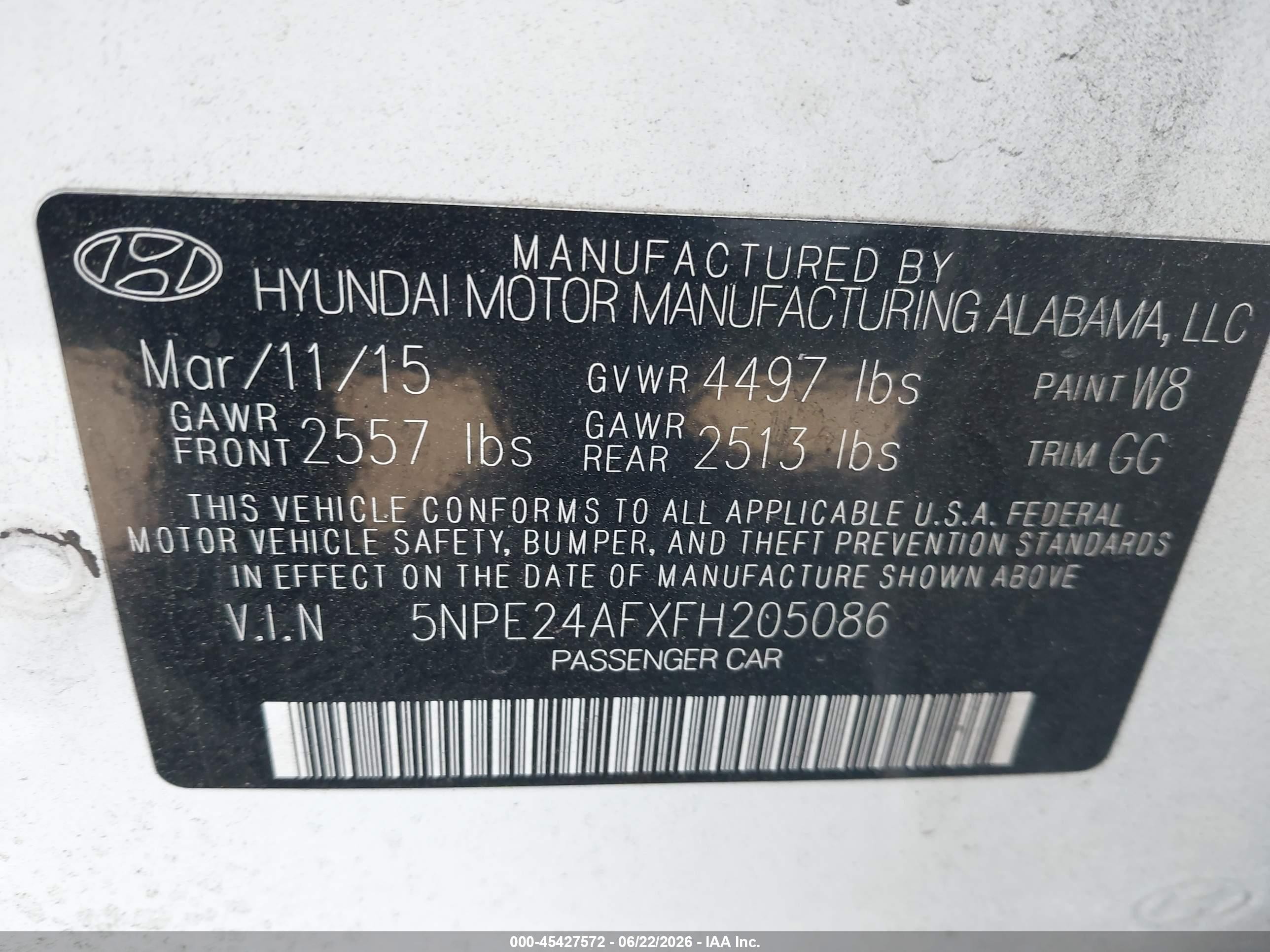 2015 Hyundai Sonata Se Белый vin: 5NPE24AFXFH205086