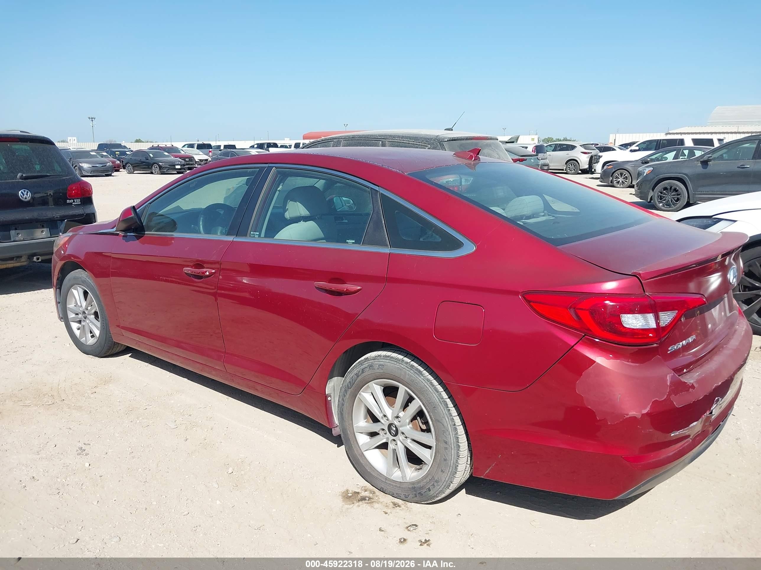 2015 Hyundai Sonata Se Red vin: 5NPE24AFXFH205962